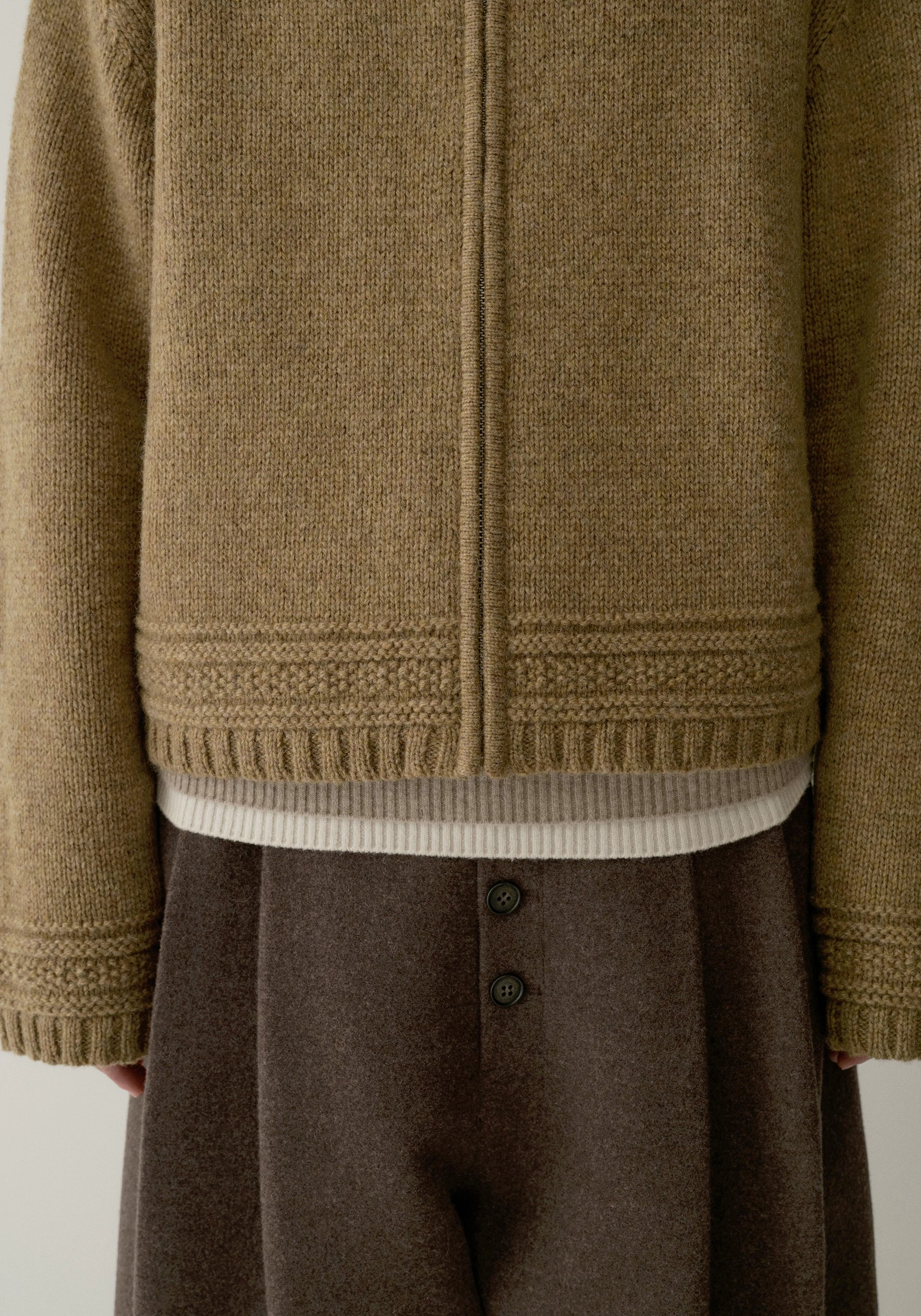 Pure Wool Zip-up Knit Cardigan - Image 17