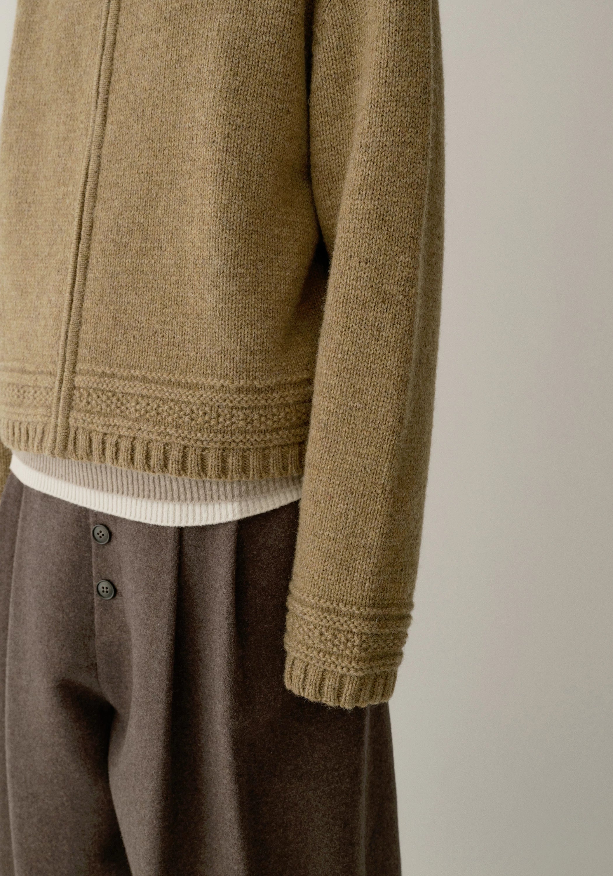 Pure Wool Zip-up Knit Cardigan - Image 18