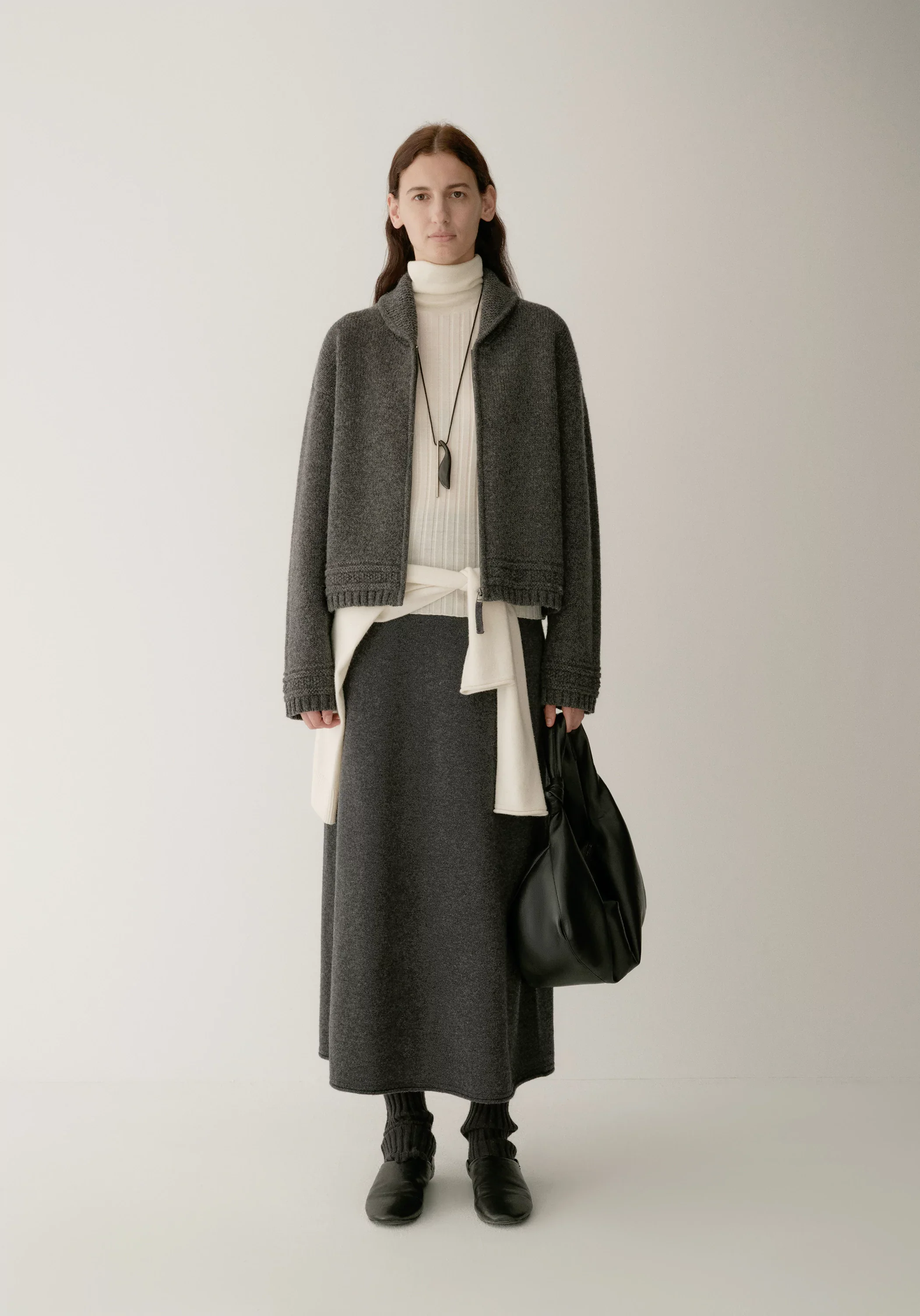 Pure Wool Zip-up Knit Cardigan - Image 2