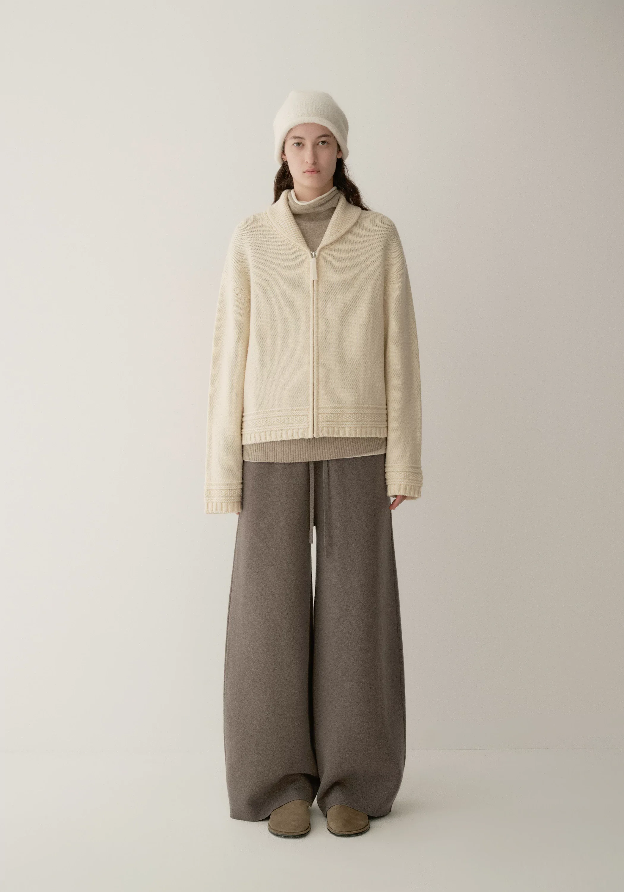 Pure Wool Zip-up Knit Cardigan - Image 5