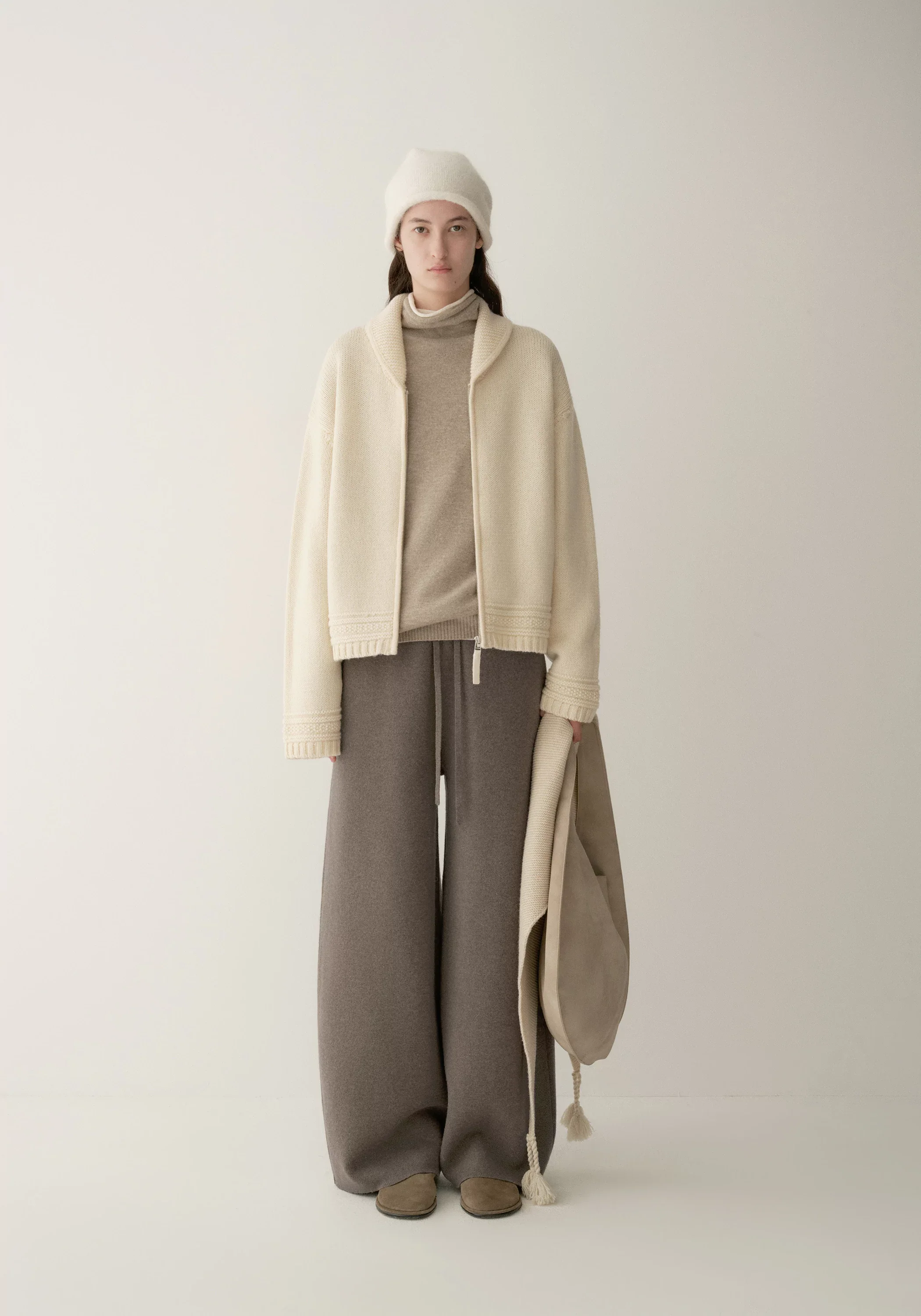 Pure Wool Zip-up Knit Cardigan - Image 6