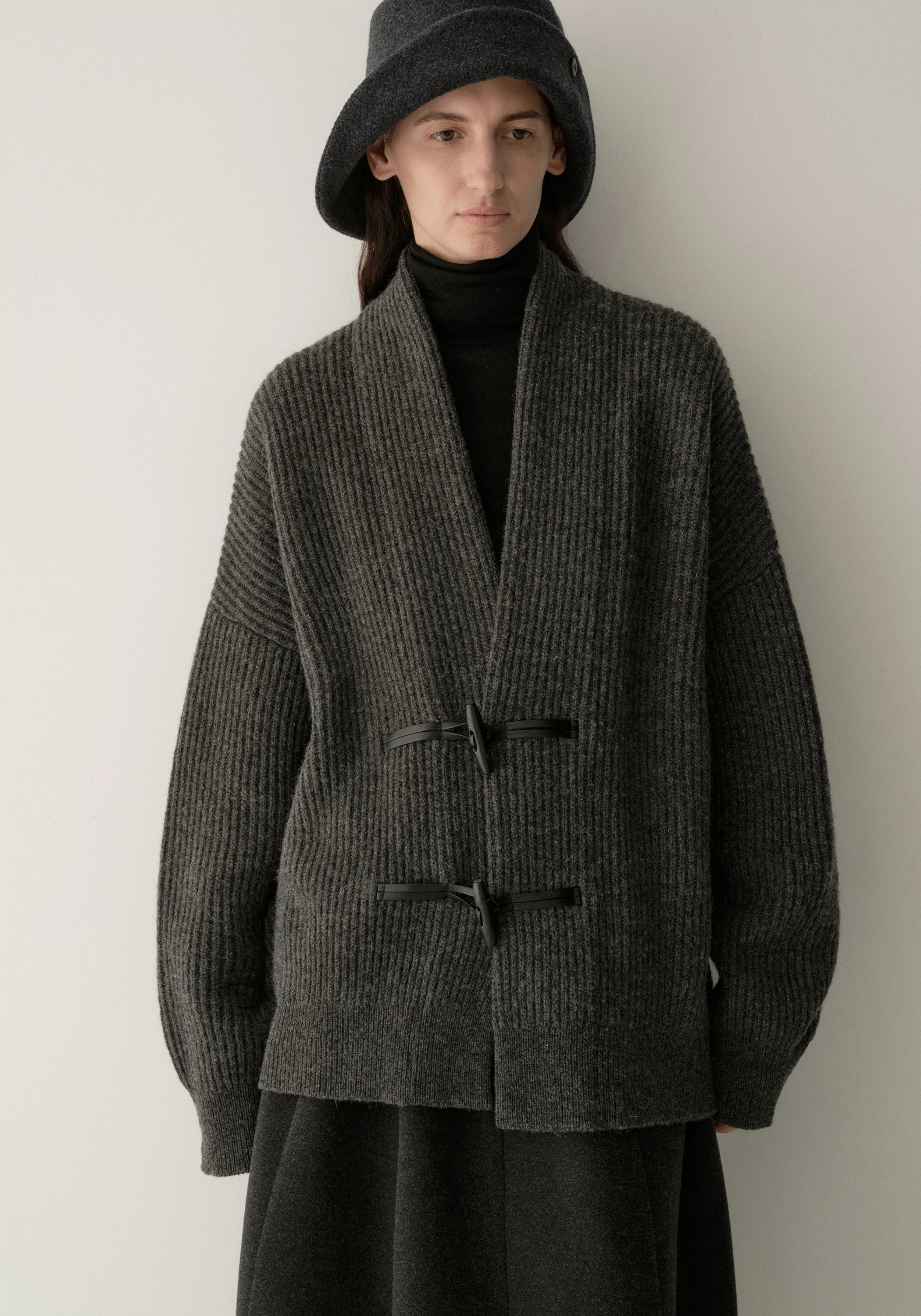 Overlapping-collar Knit Cardigan - Image 13