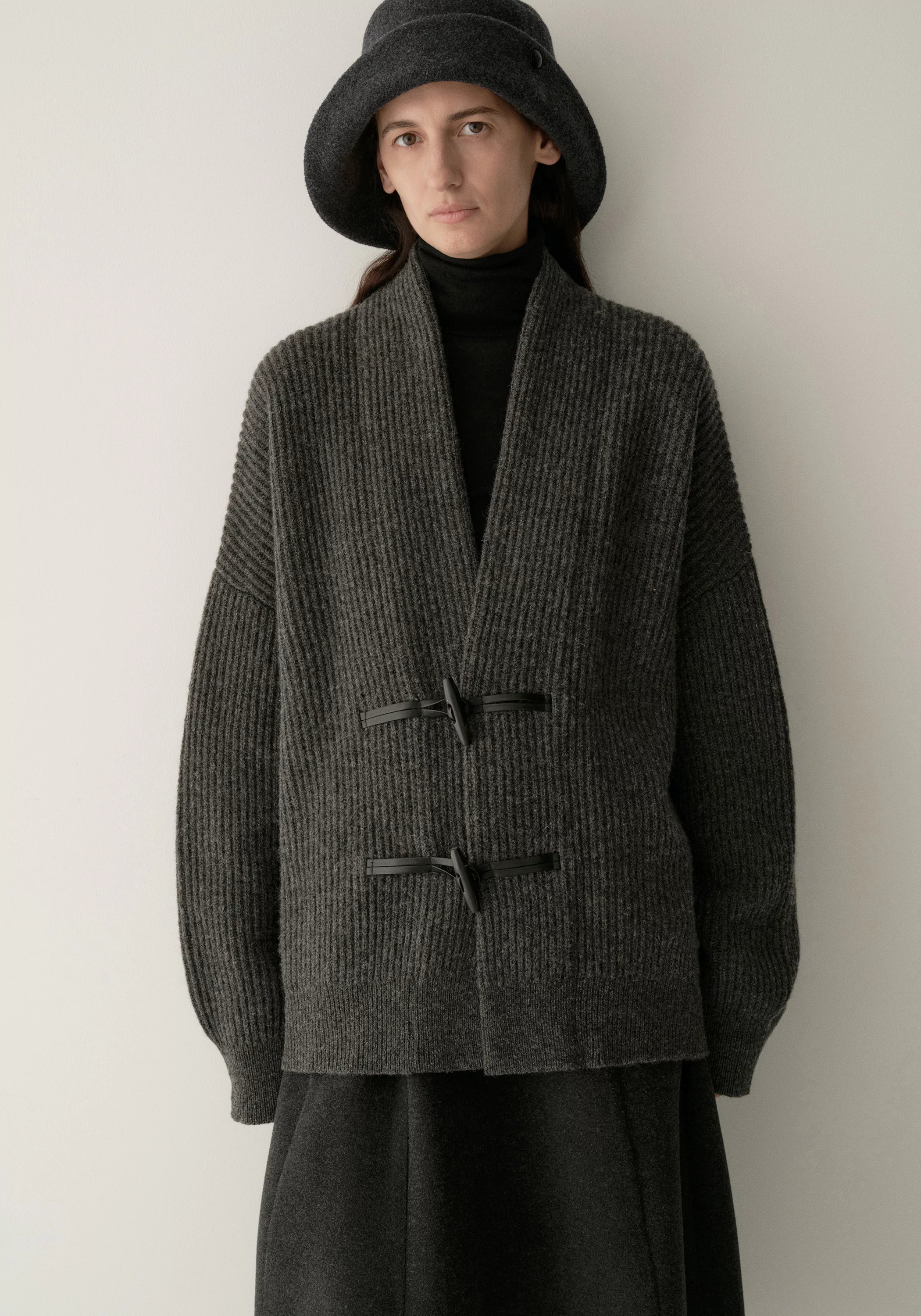 Overlapping-collar Knit Cardigan - Image 14