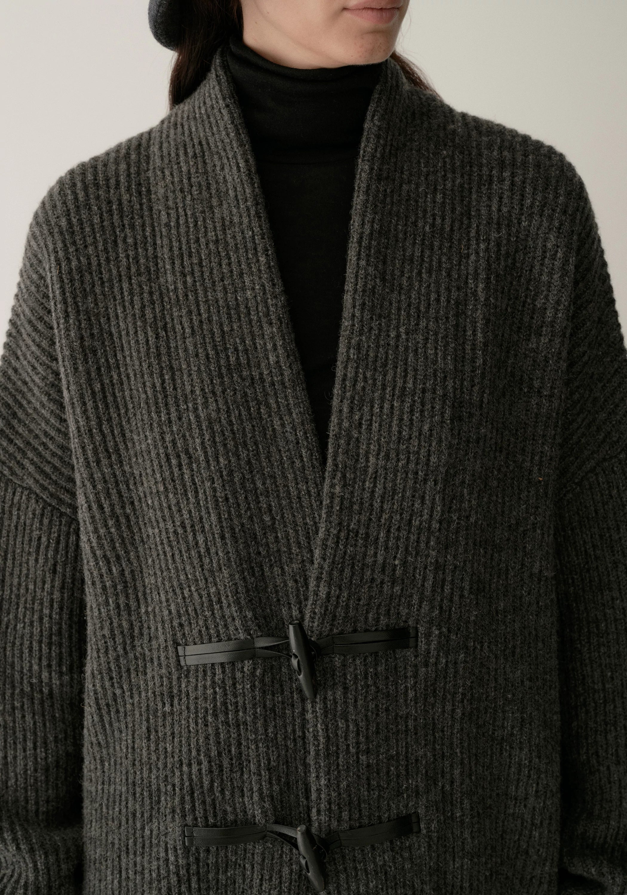 Overlapping-collar Knit Cardigan - Image 15