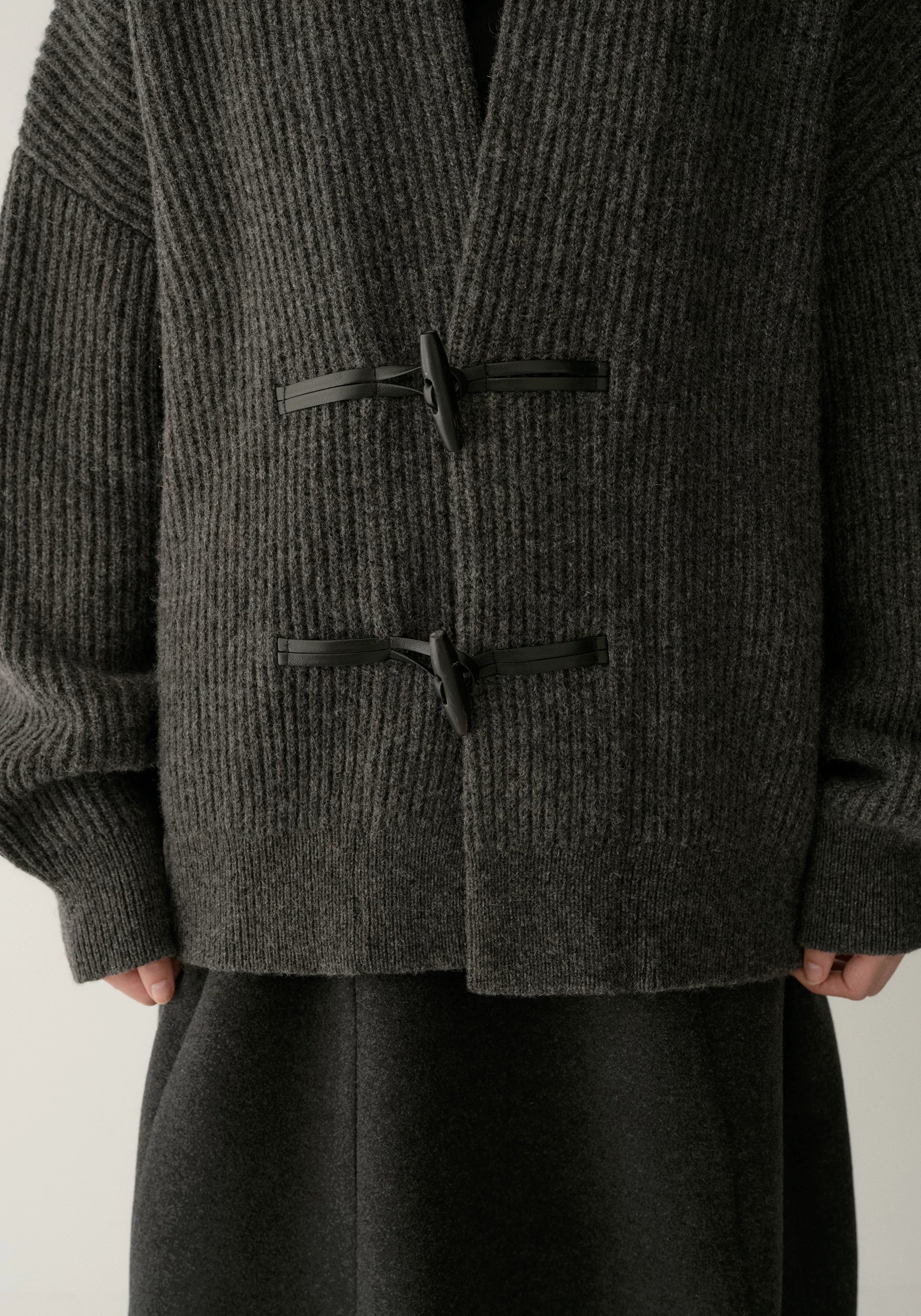 Overlapping-collar Knit Cardigan - Image 16