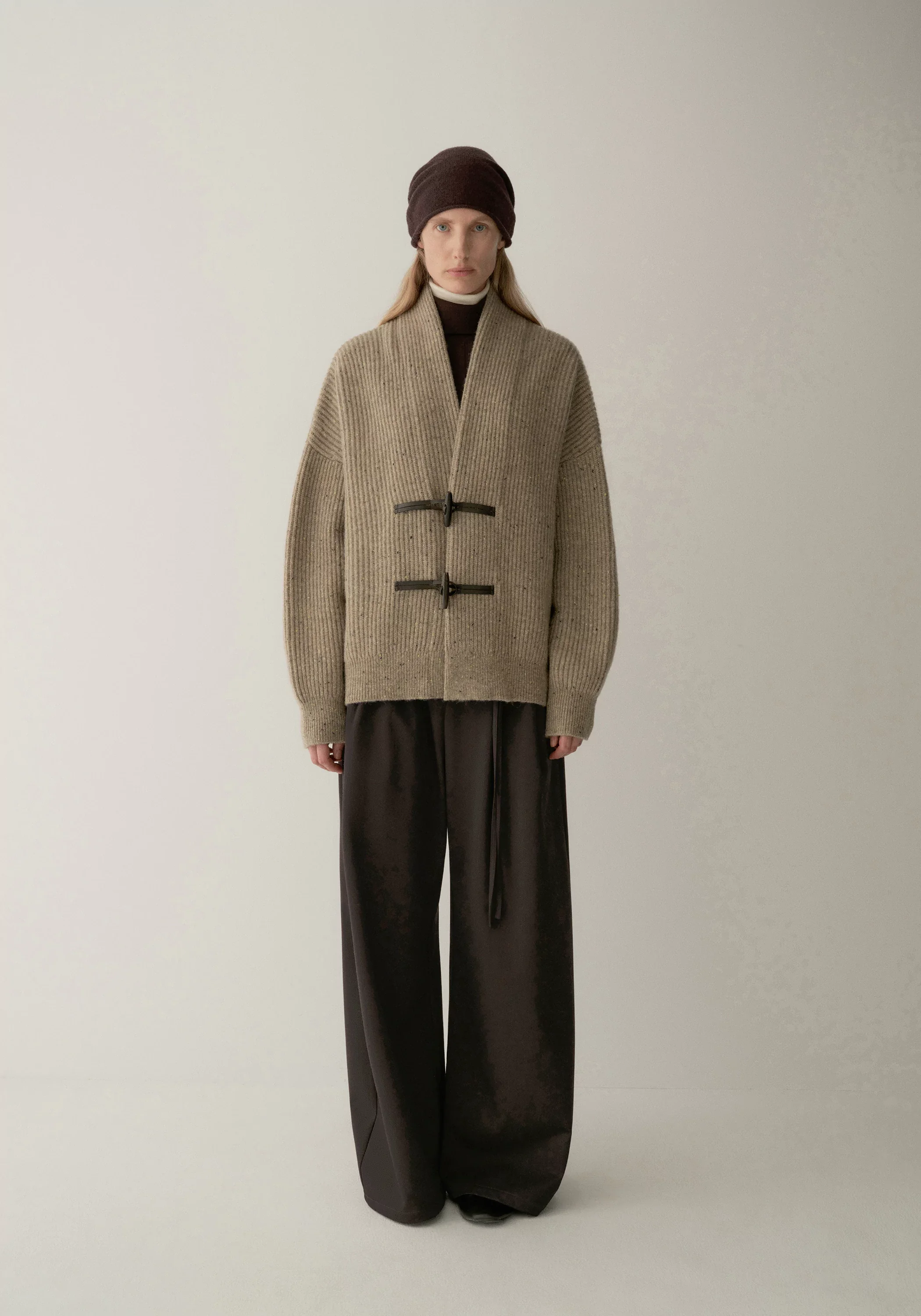 Overlapping-collar Knit Cardigan - Image 2