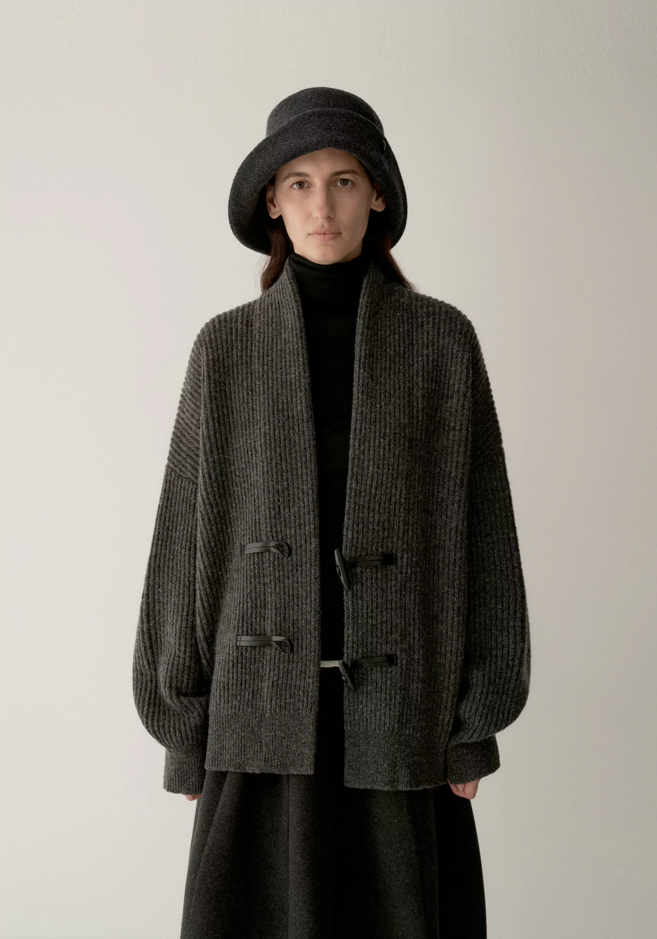 Overlapping-collar Knit Cardigan - Image 3