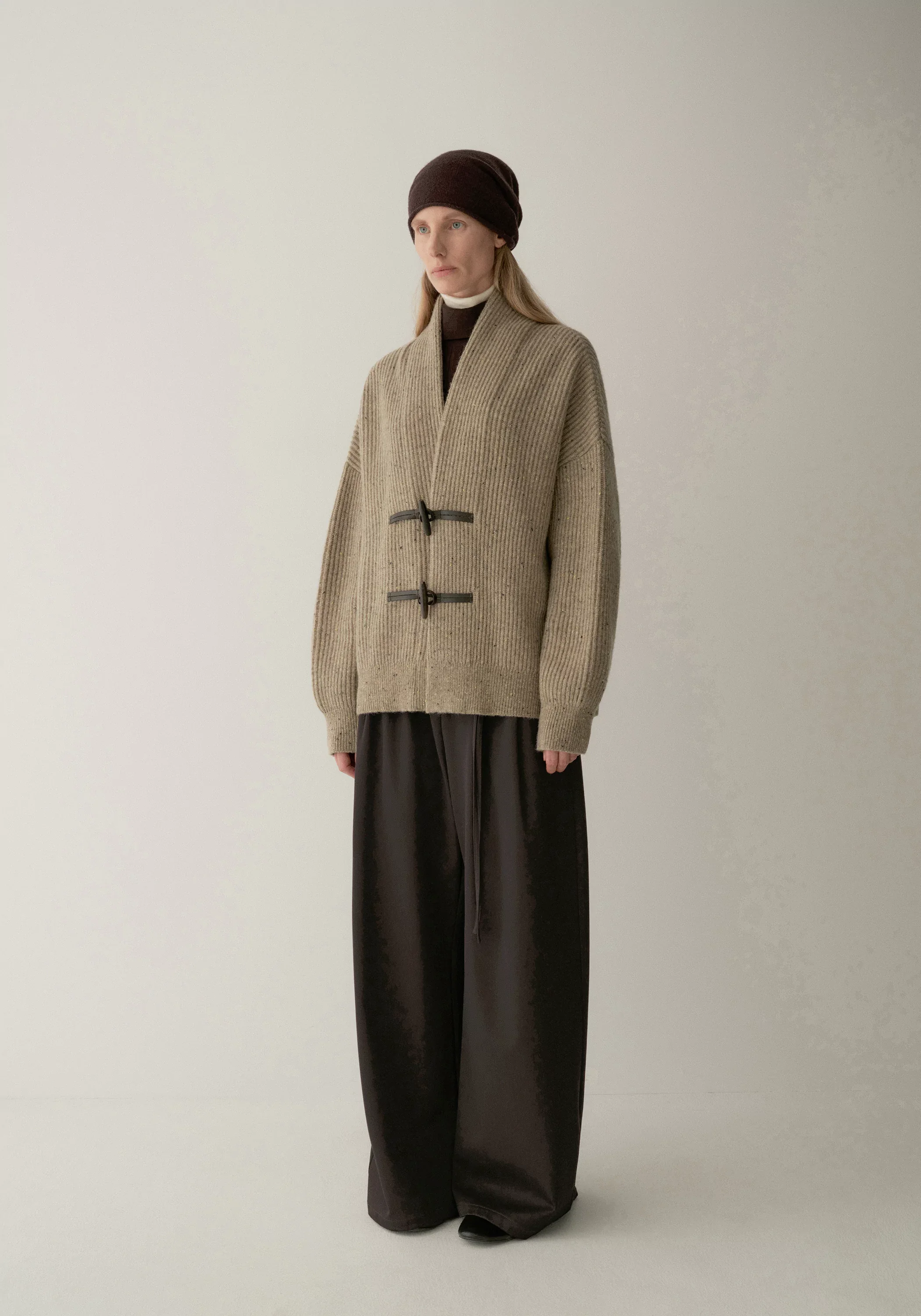 Overlapping-collar Knit Cardigan - Image 4