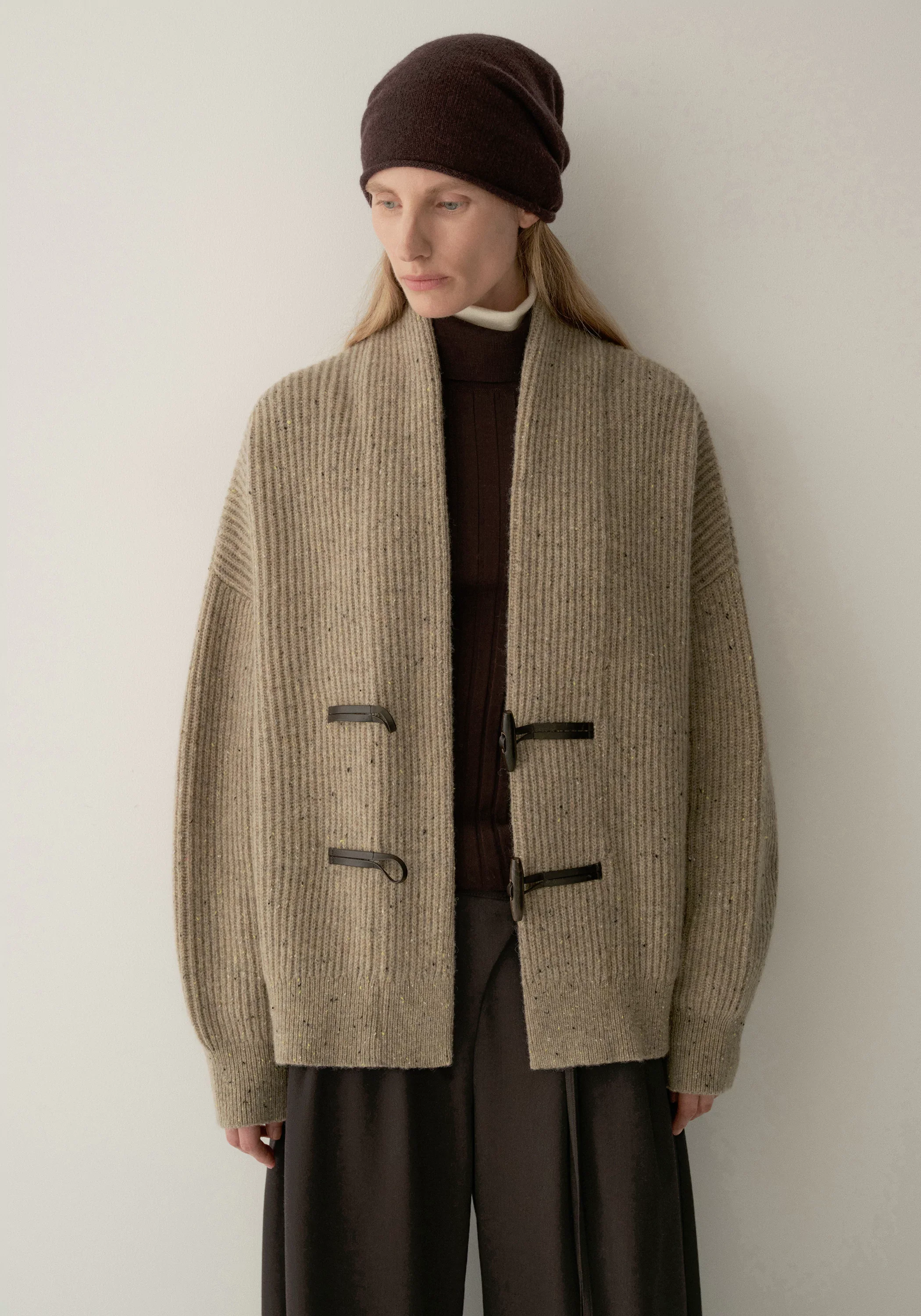 Overlapping-collar Knit Cardigan - Image 8