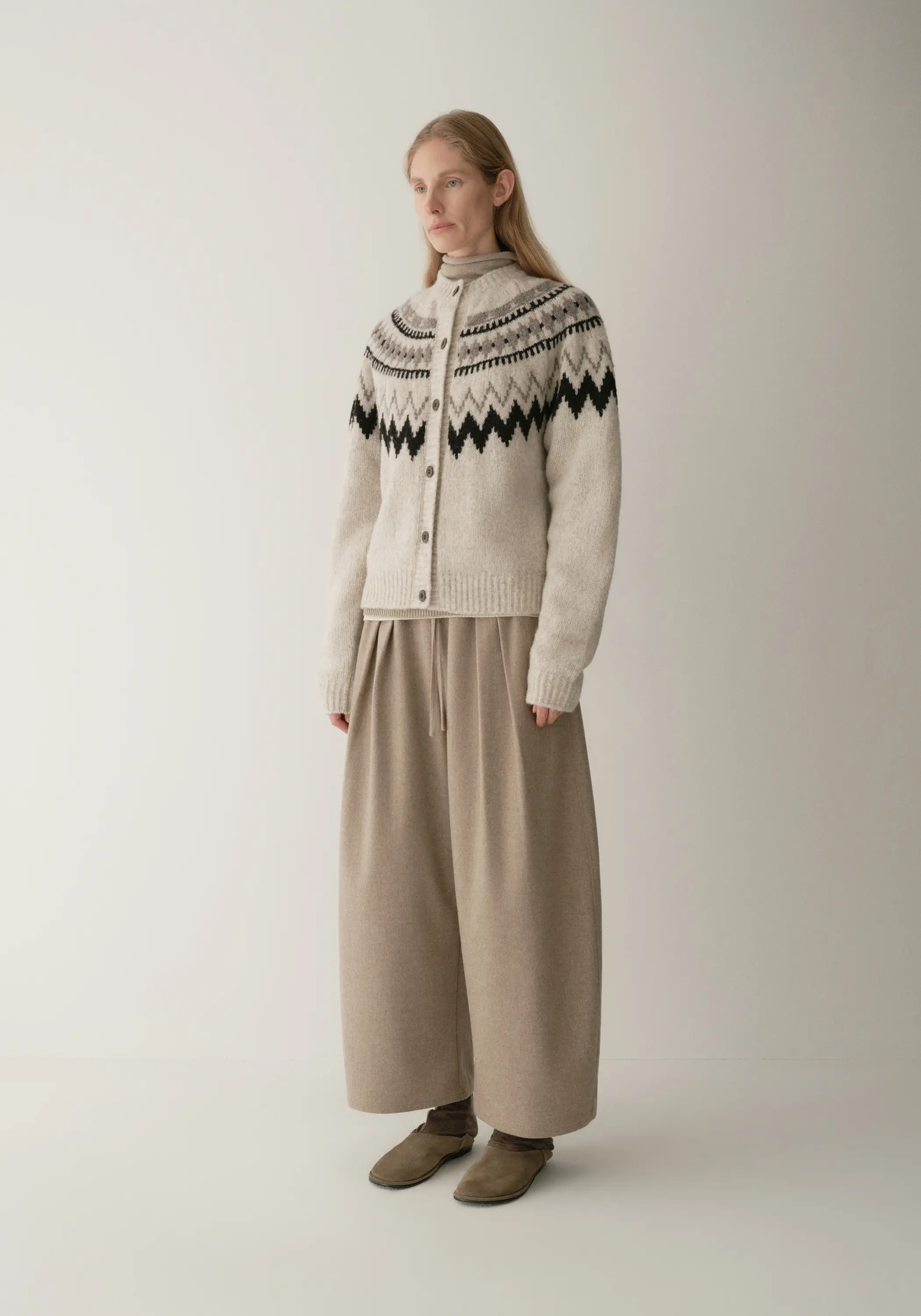 Merino Wool Fair Isle Cardigan - Image 10
