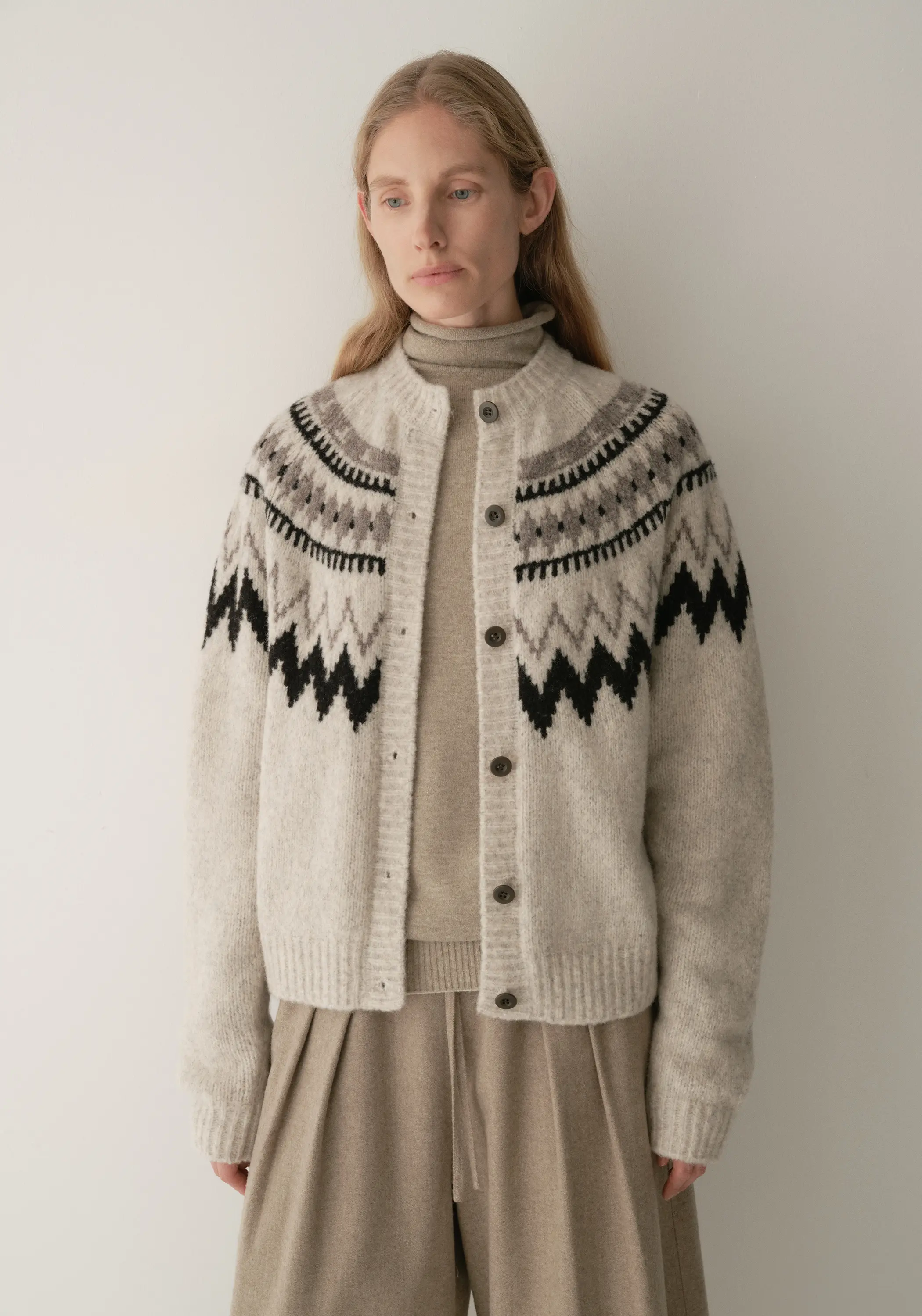 Merino Wool Fair Isle Cardigan - Image 12