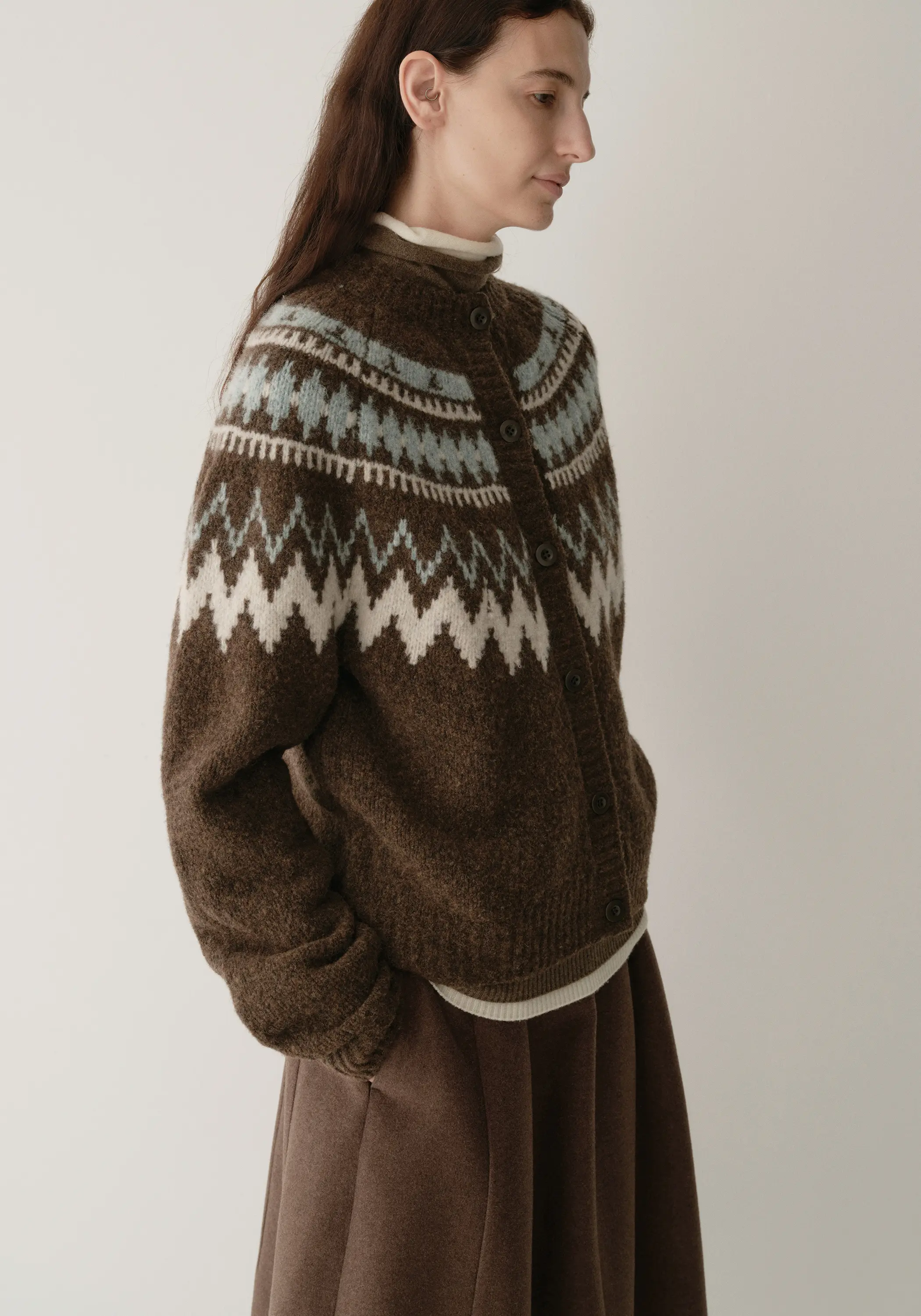 Merino Wool Fair Isle Cardigan - Image 18