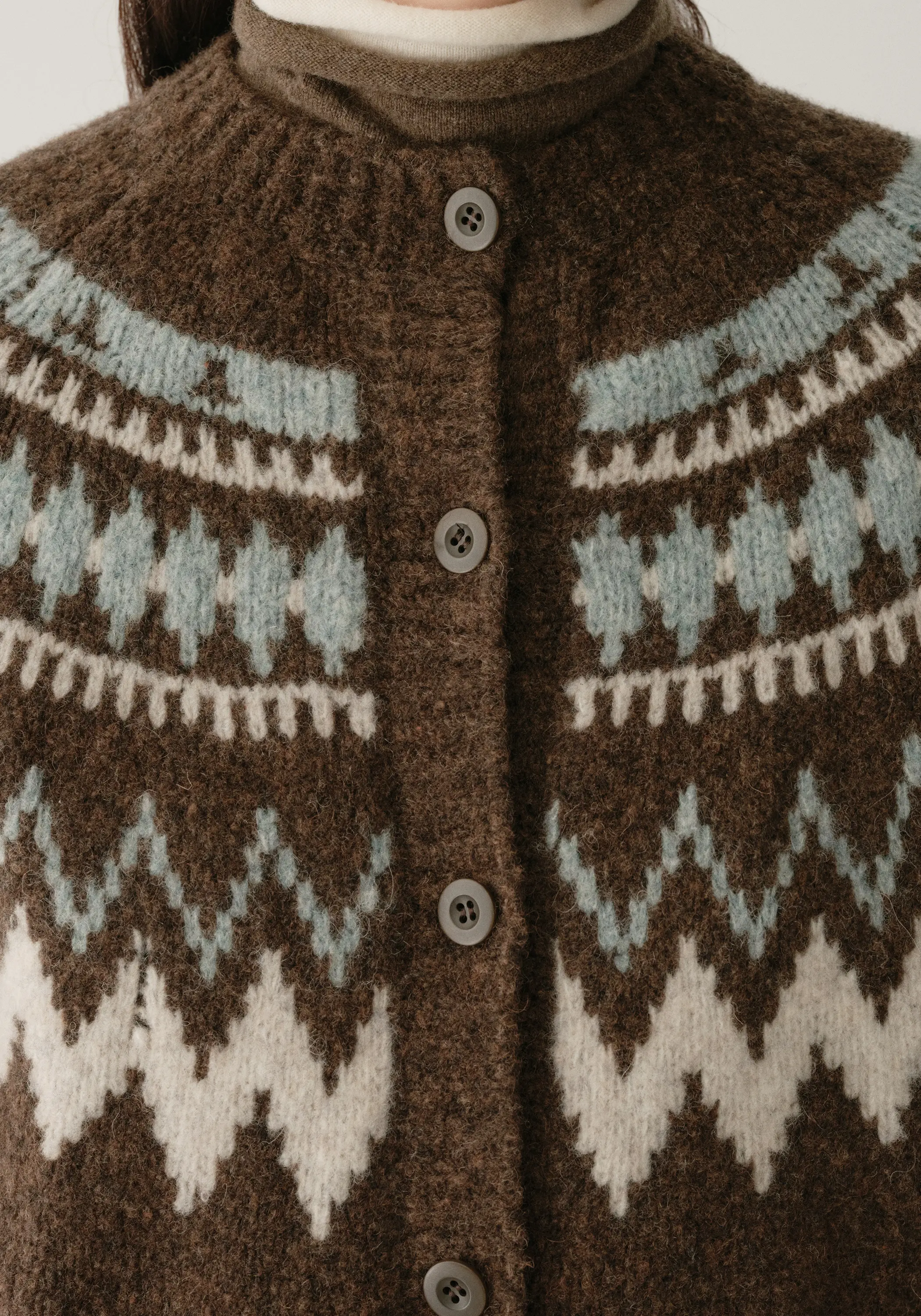 Merino Wool Fair Isle Cardigan - Image 20