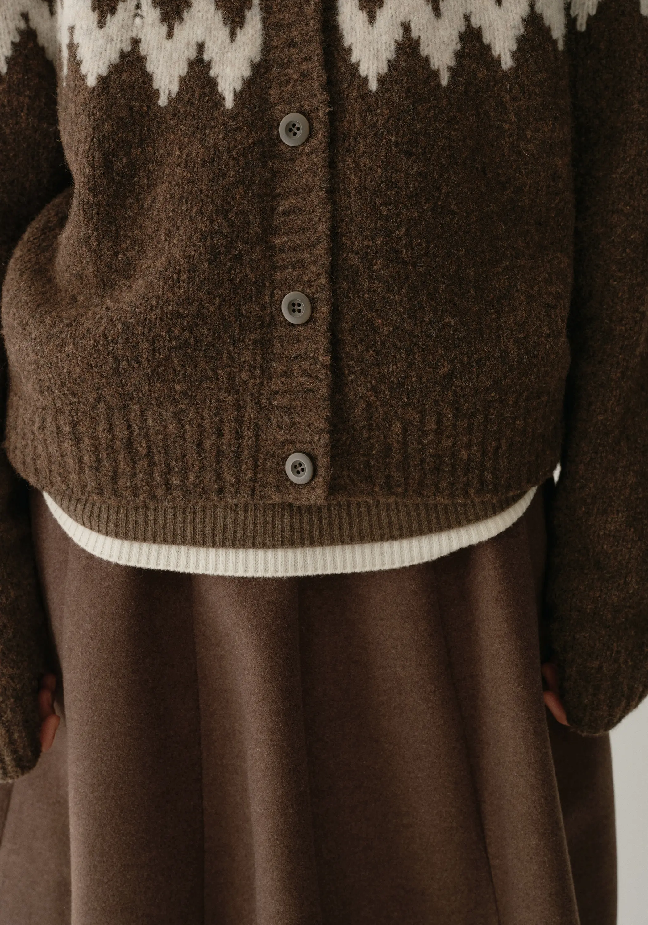 Merino Wool Fair Isle Cardigan - Image 21