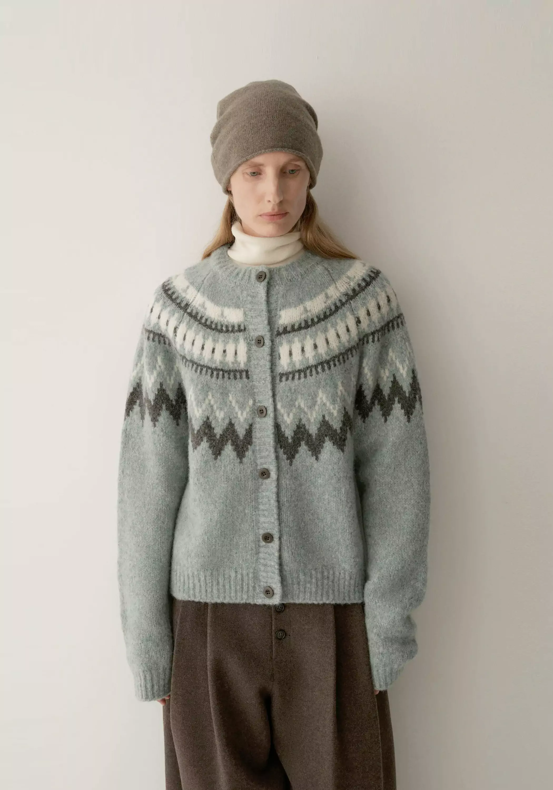 Merino Wool Fair Isle Cardigan - Image 3