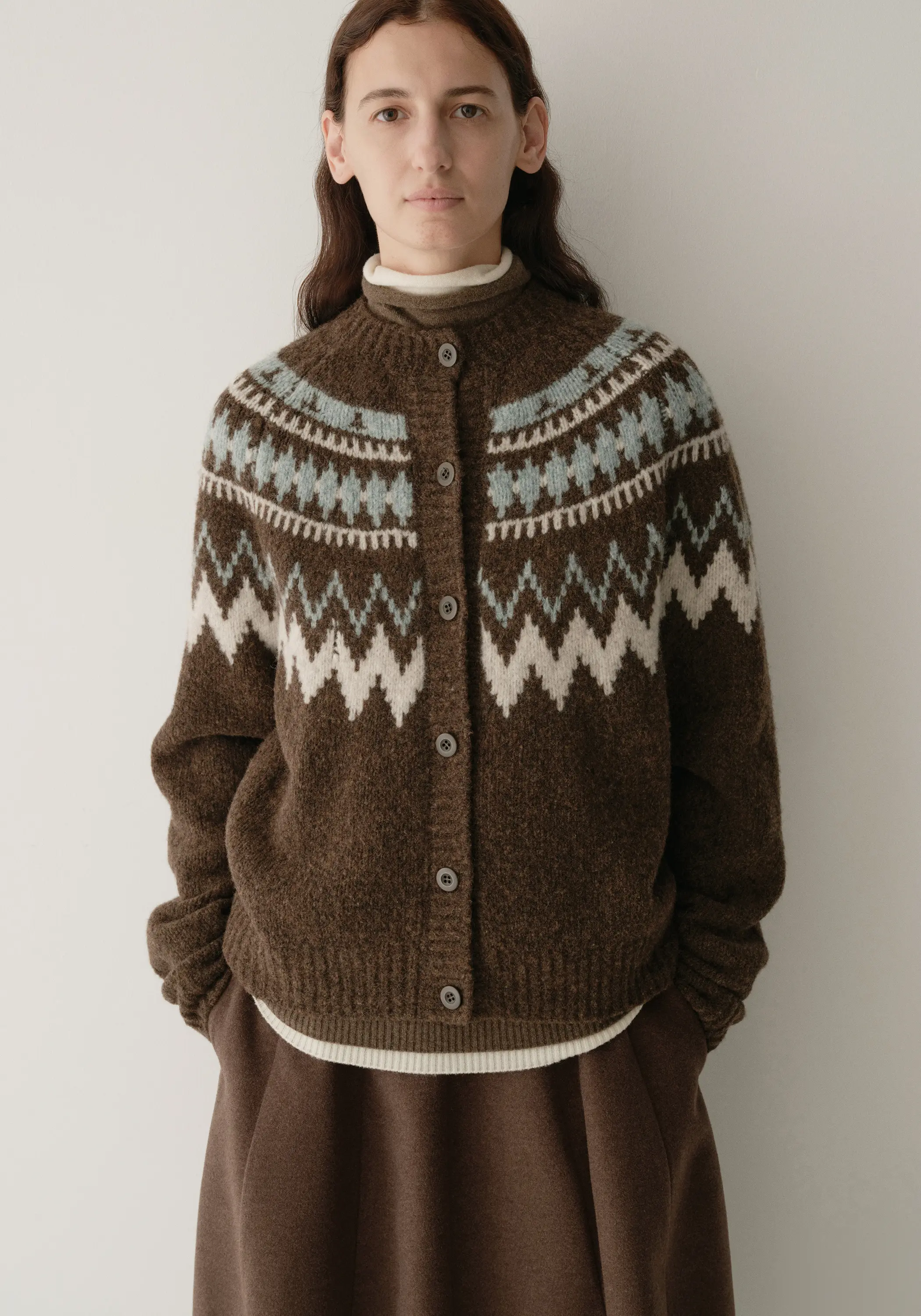 Merino Wool Fair Isle Cardigan - Image 4
