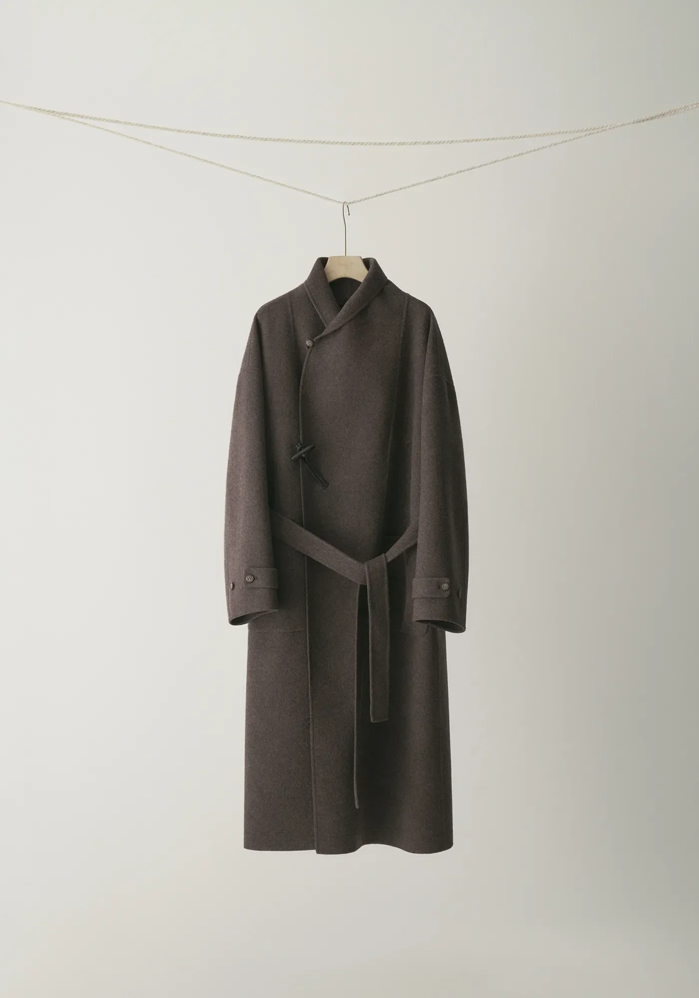 Shearling Collar Toggle Wool Long Coat - Image 20