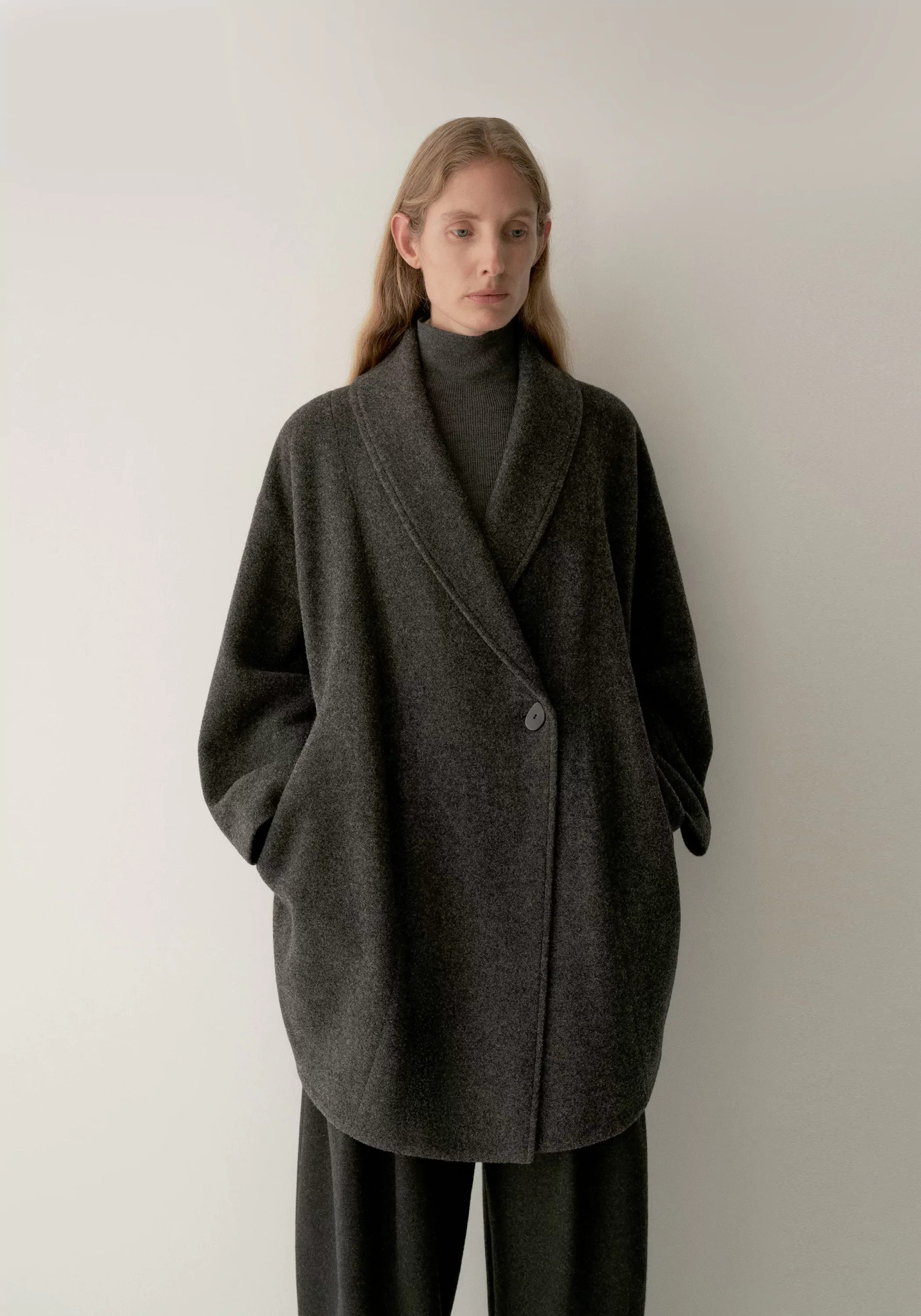 Brushed Mid-length Wool Coat