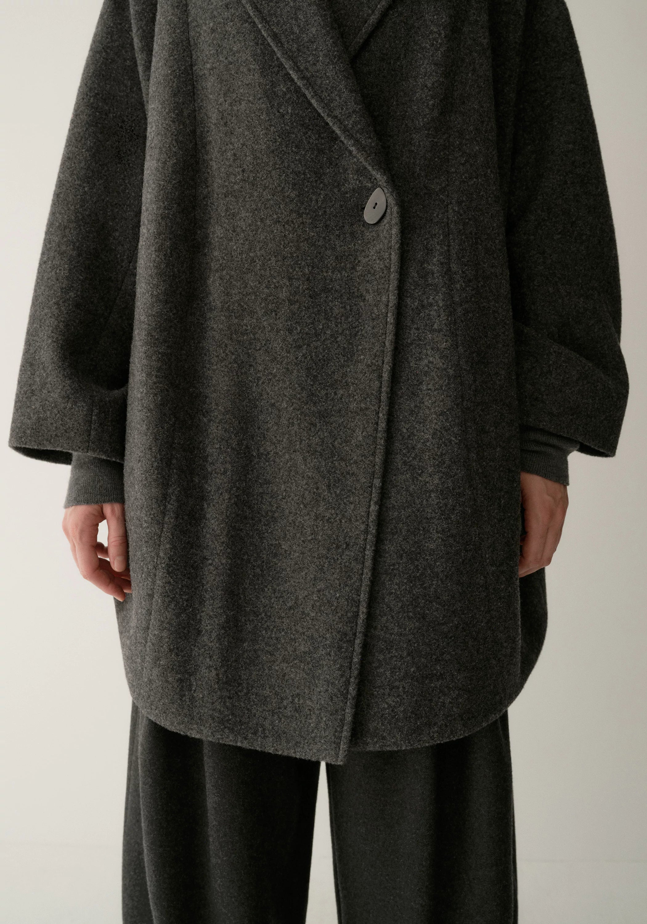 Brushed Mid-length Wool Coat - Image 13