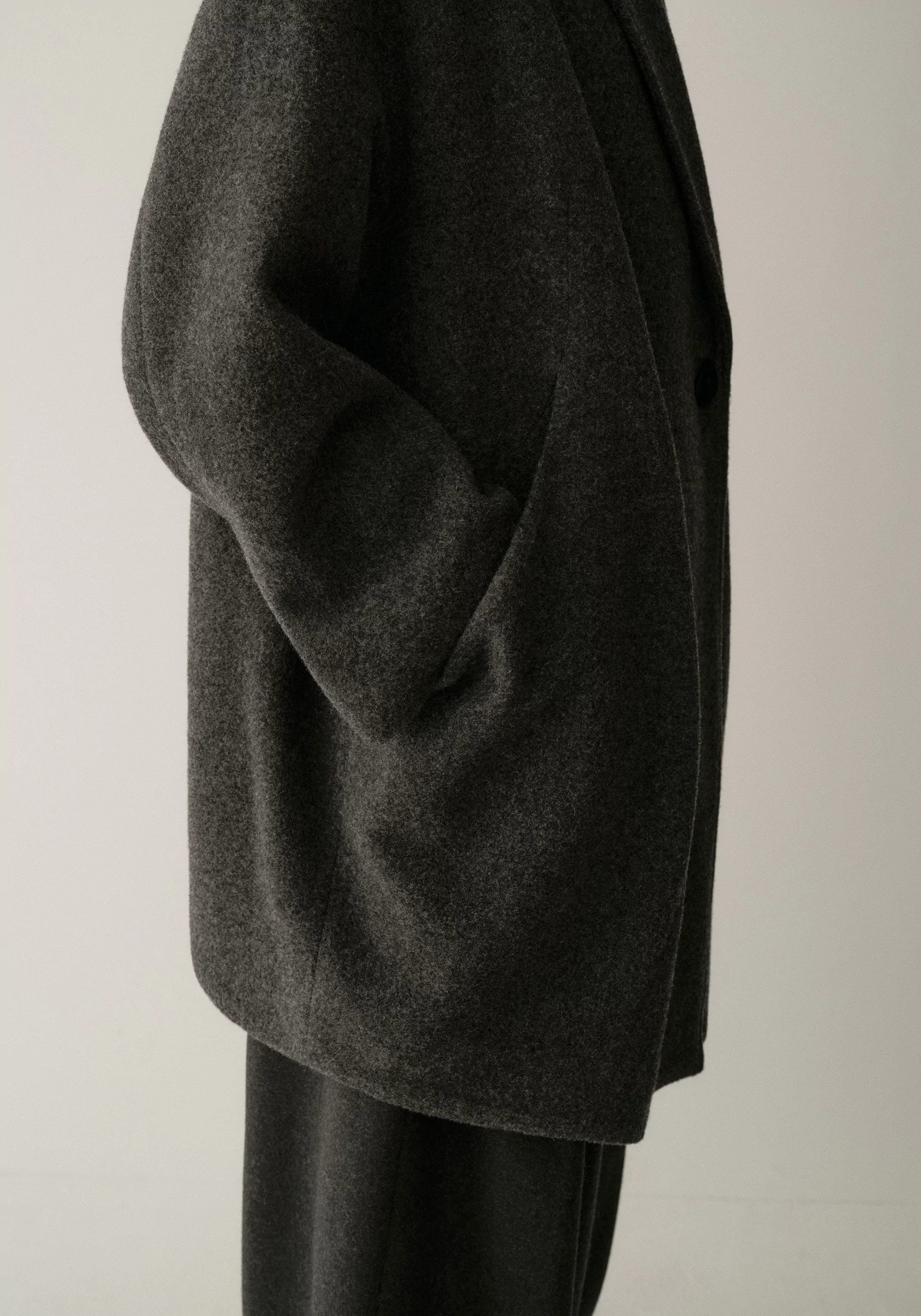 Brushed Mid-length Wool Coat - Image 14