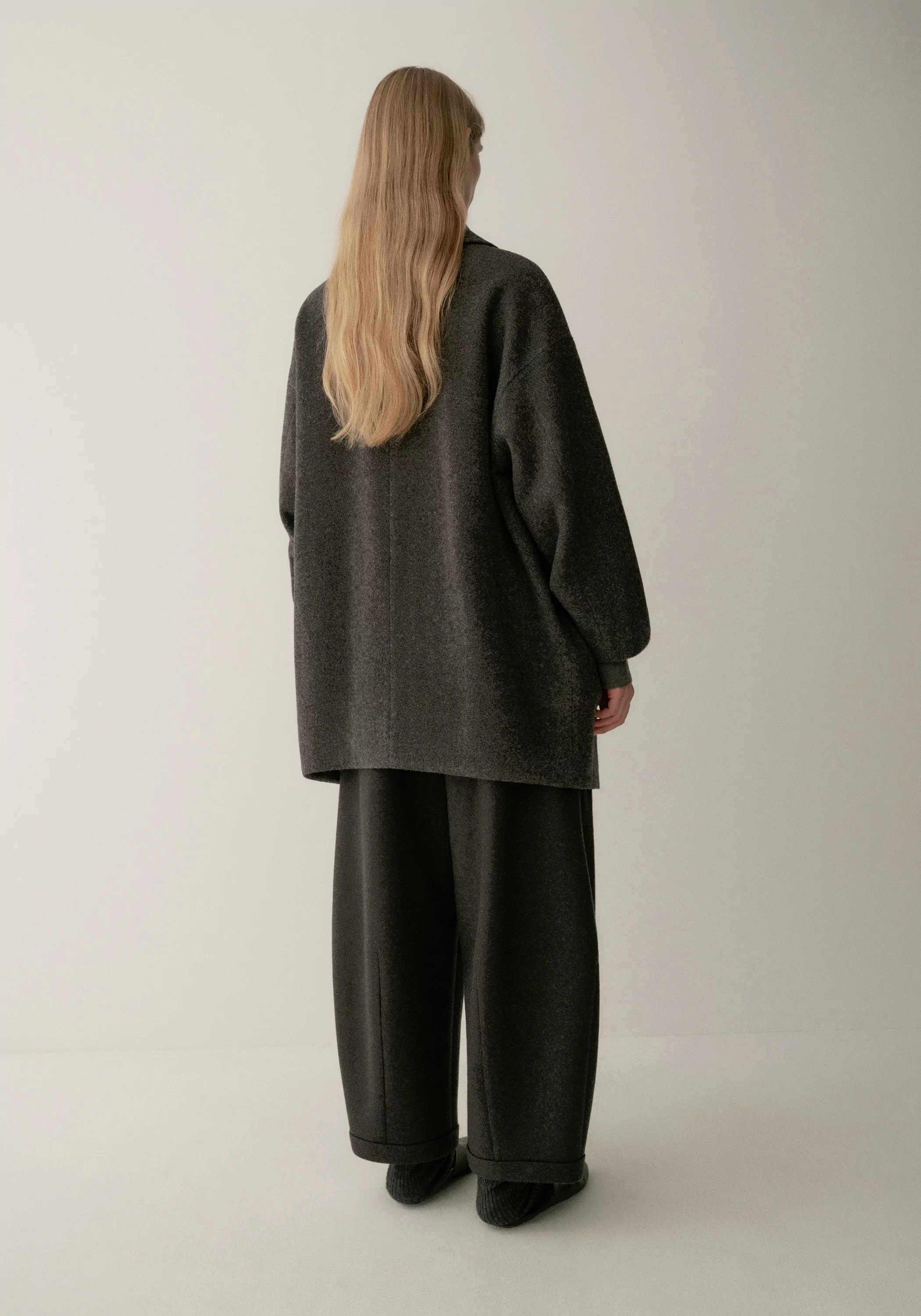 Brushed Mid-length Wool Coat - Image 4