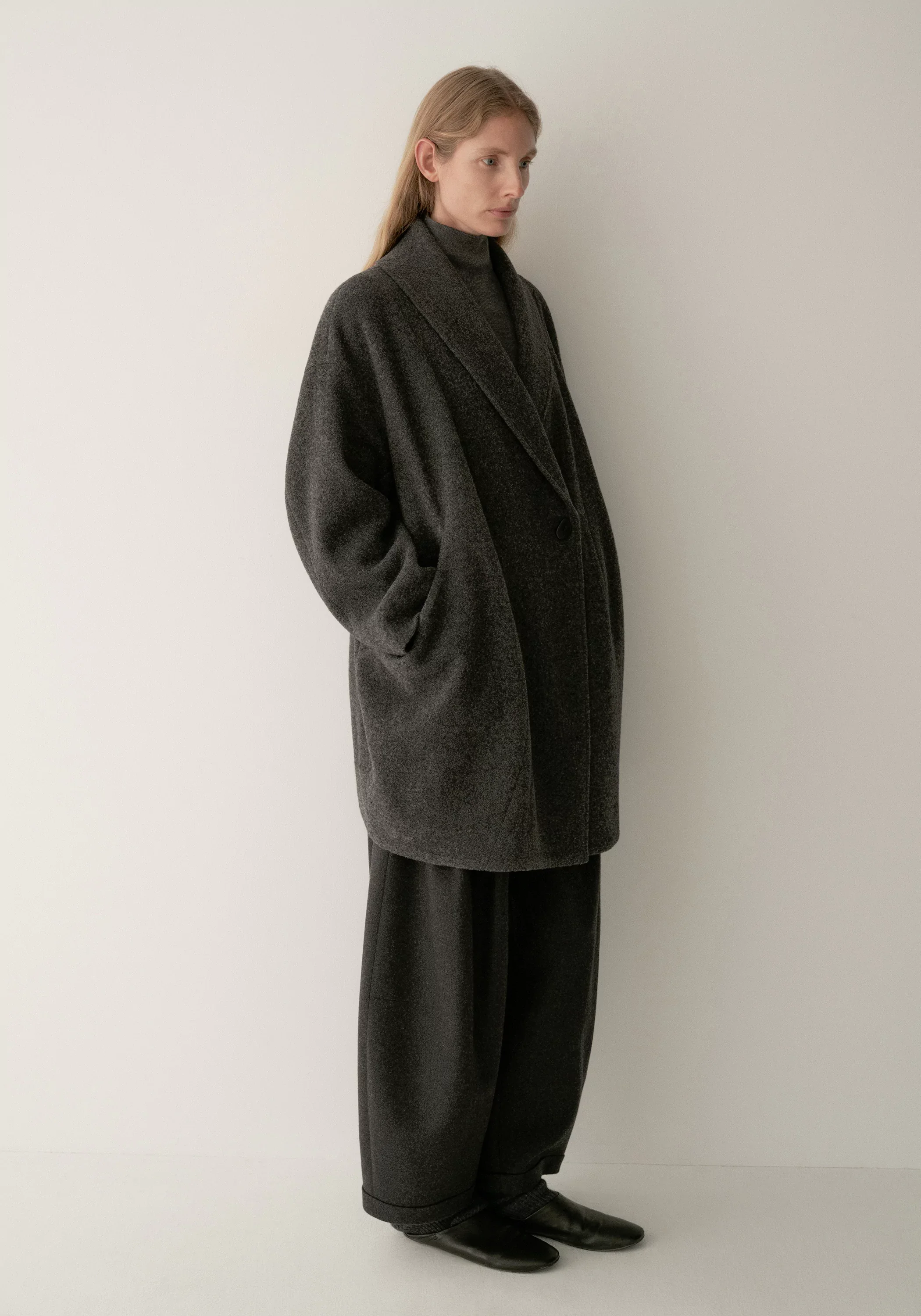 Brushed Mid-length Wool Coat - Image 5