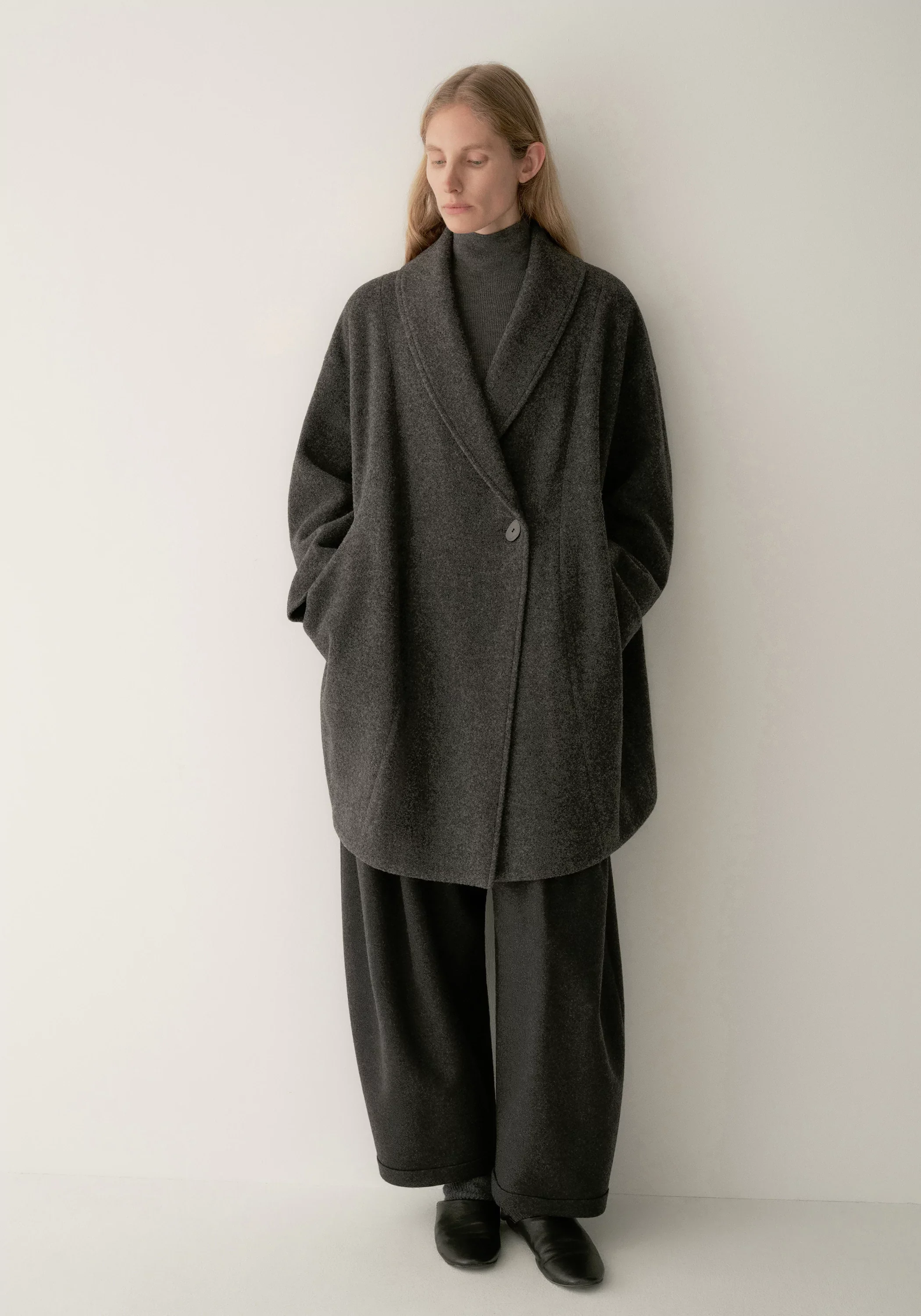 Brushed Mid-length Wool Coat - Image 6