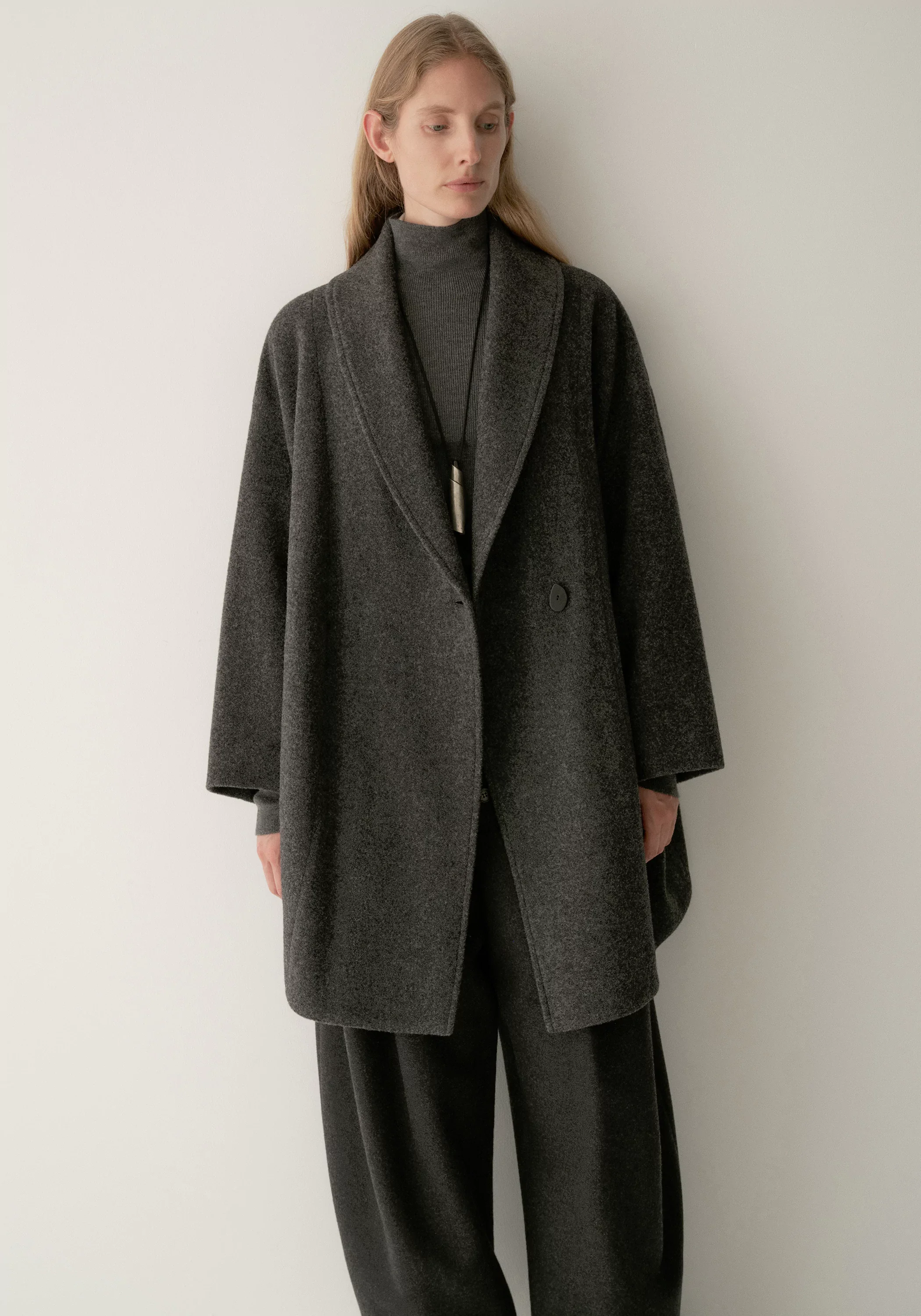 Brushed Mid-length Wool Coat - Image 7