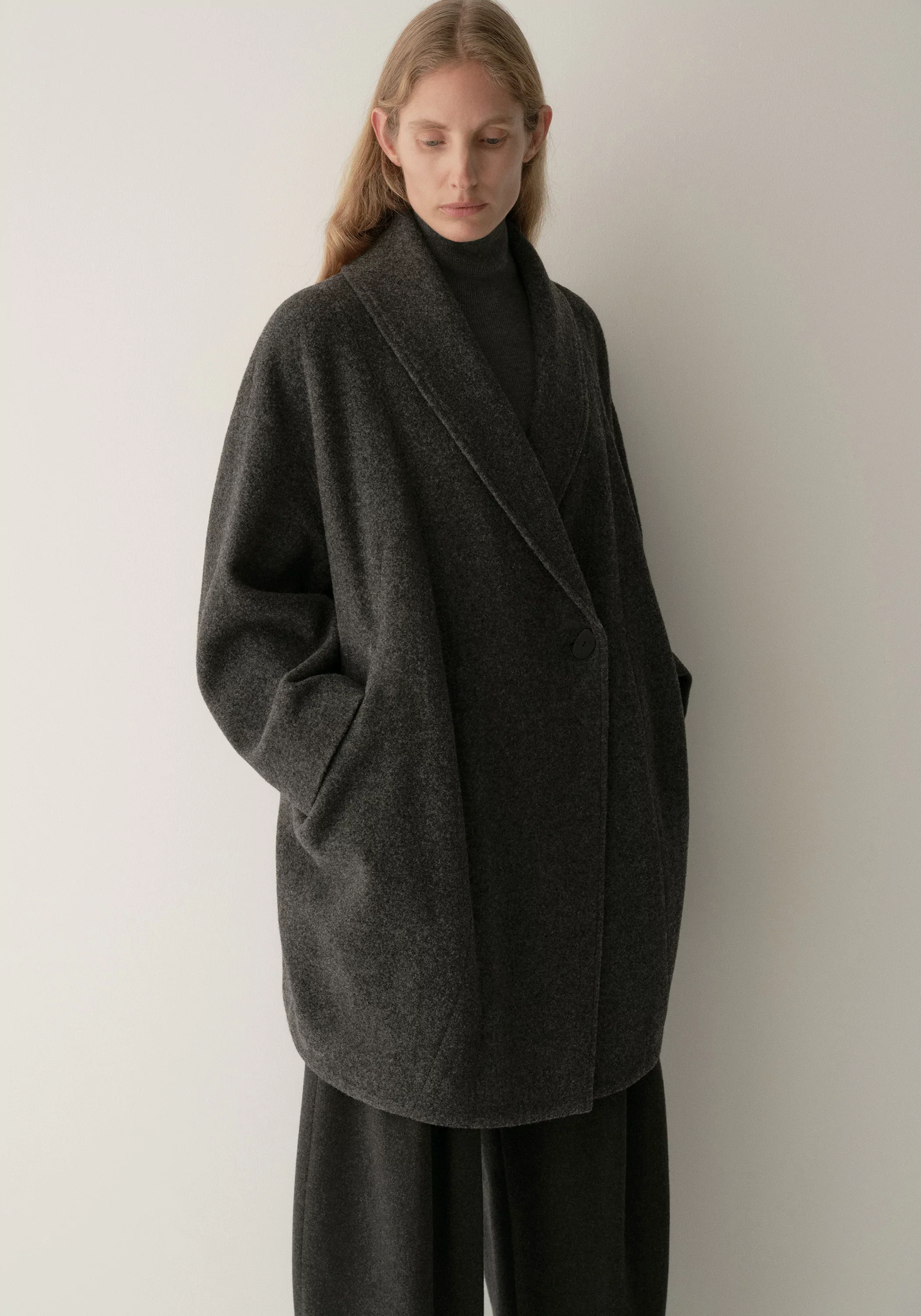 Brushed Mid-length Wool Coat - Image 8