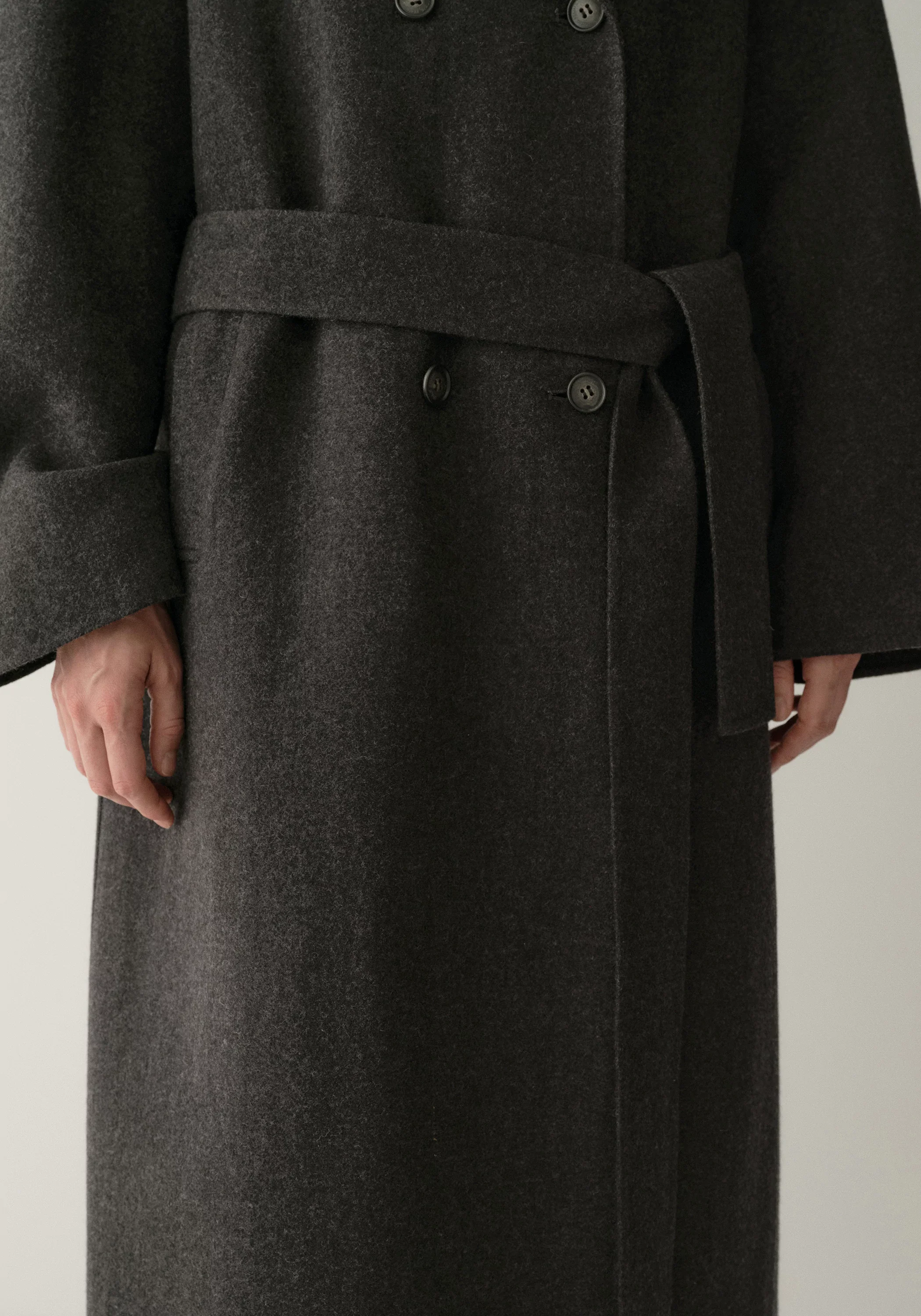Double-faced Wool Long Coat - Image 11