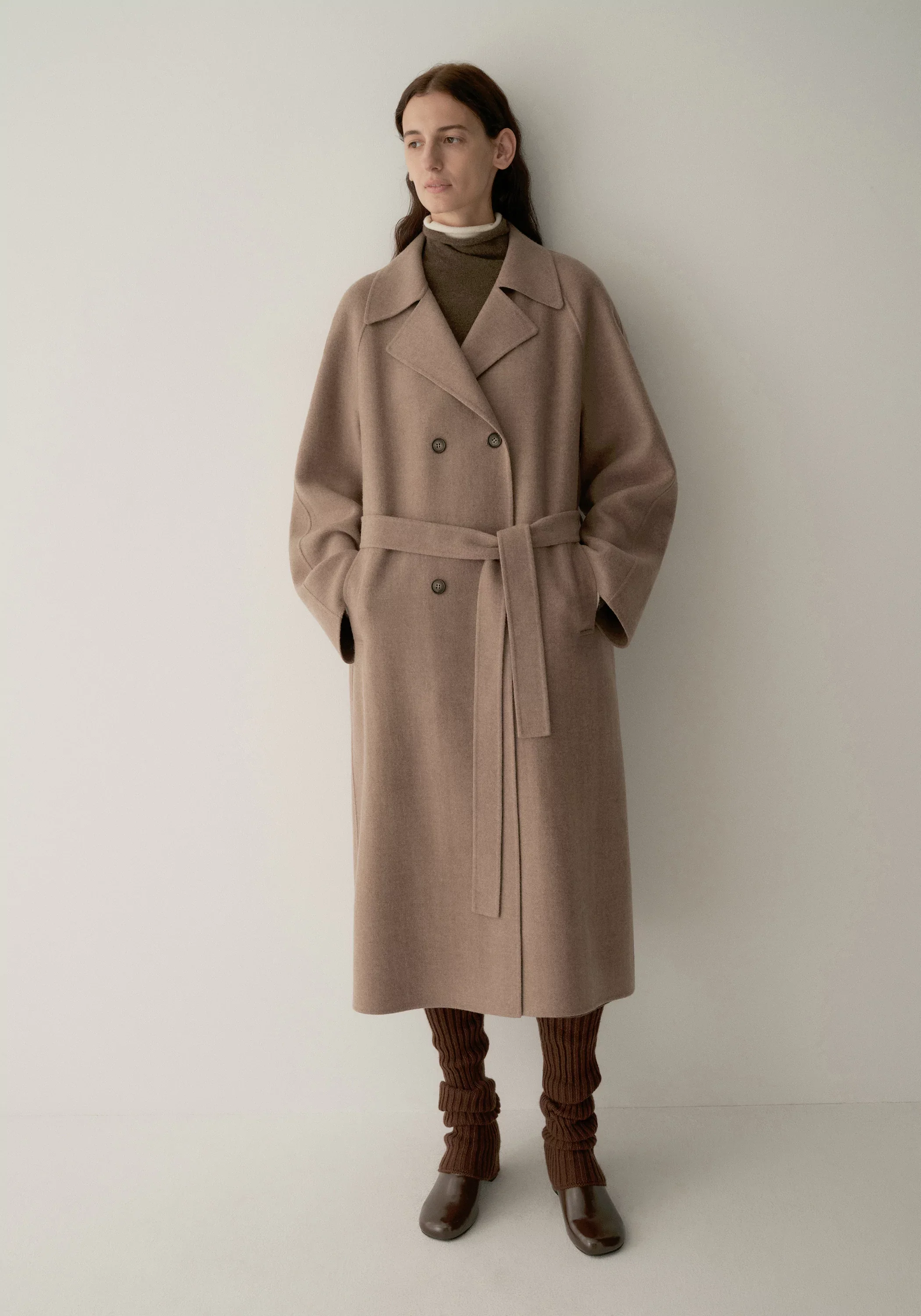 Double-faced Wool Long Coat - Image 14