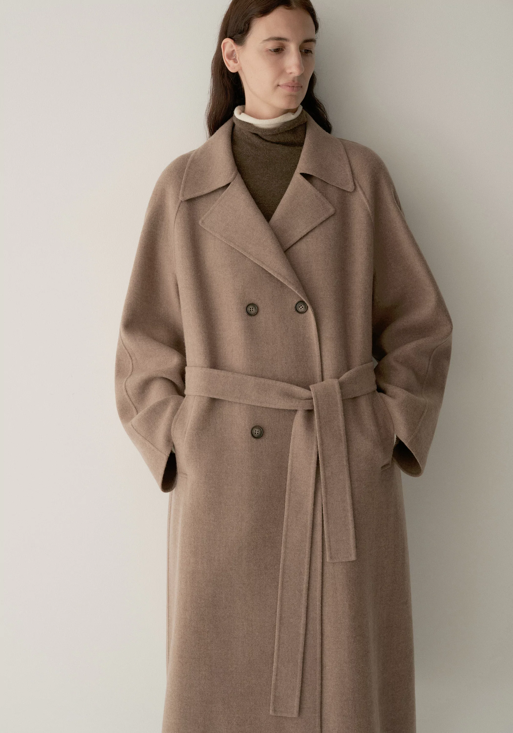 Double-faced Wool Long Coat - Image 17