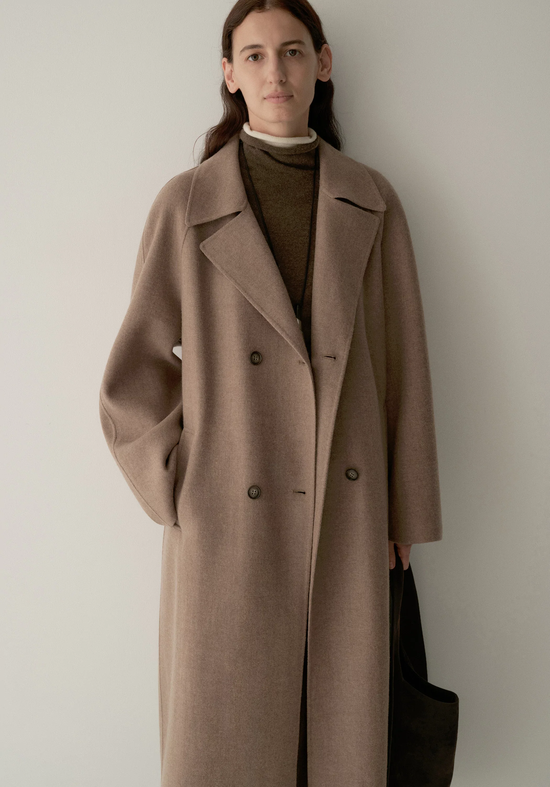 Double-faced Wool Long Coat - Image 18