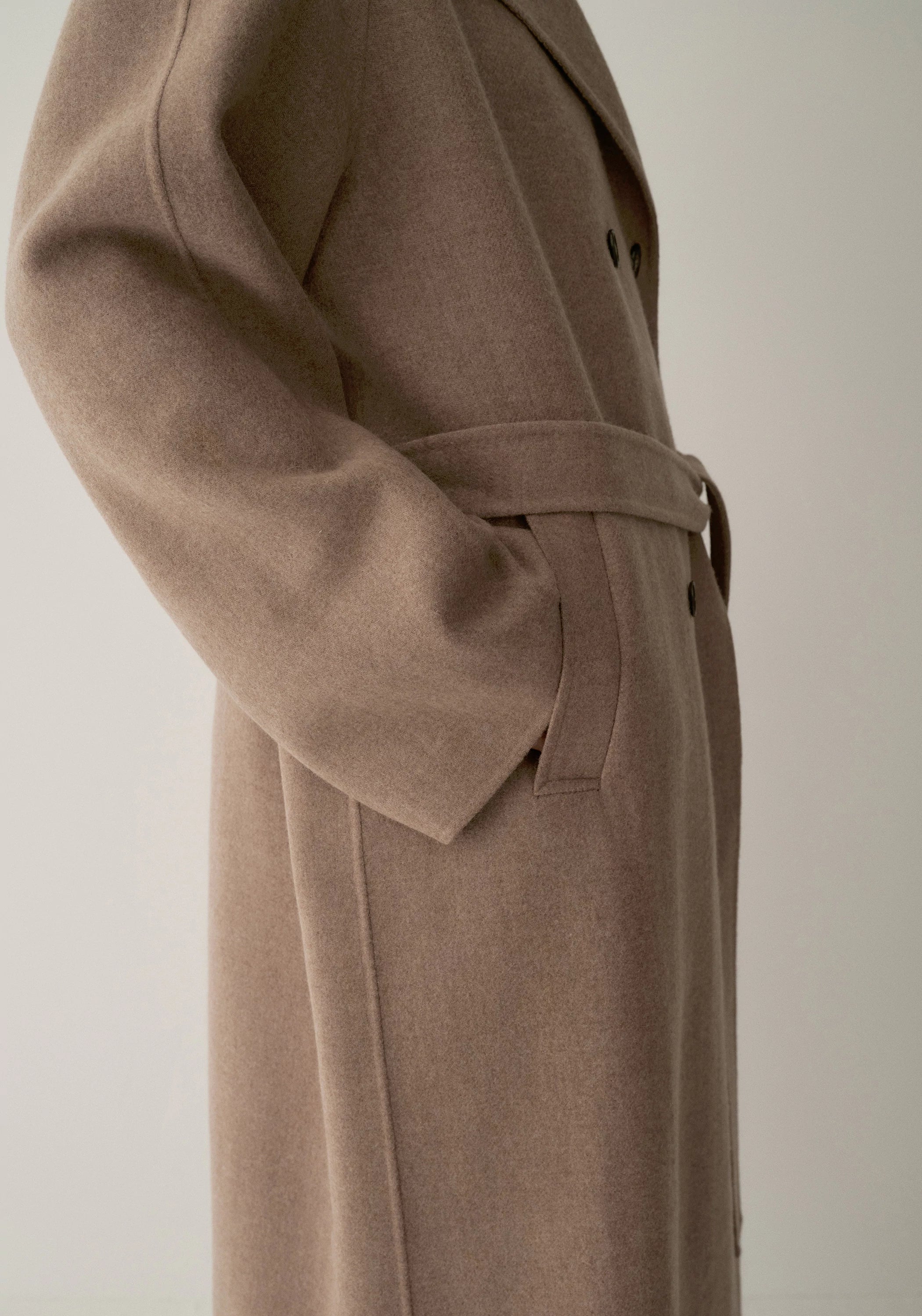Double-faced Wool Long Coat - Image 21