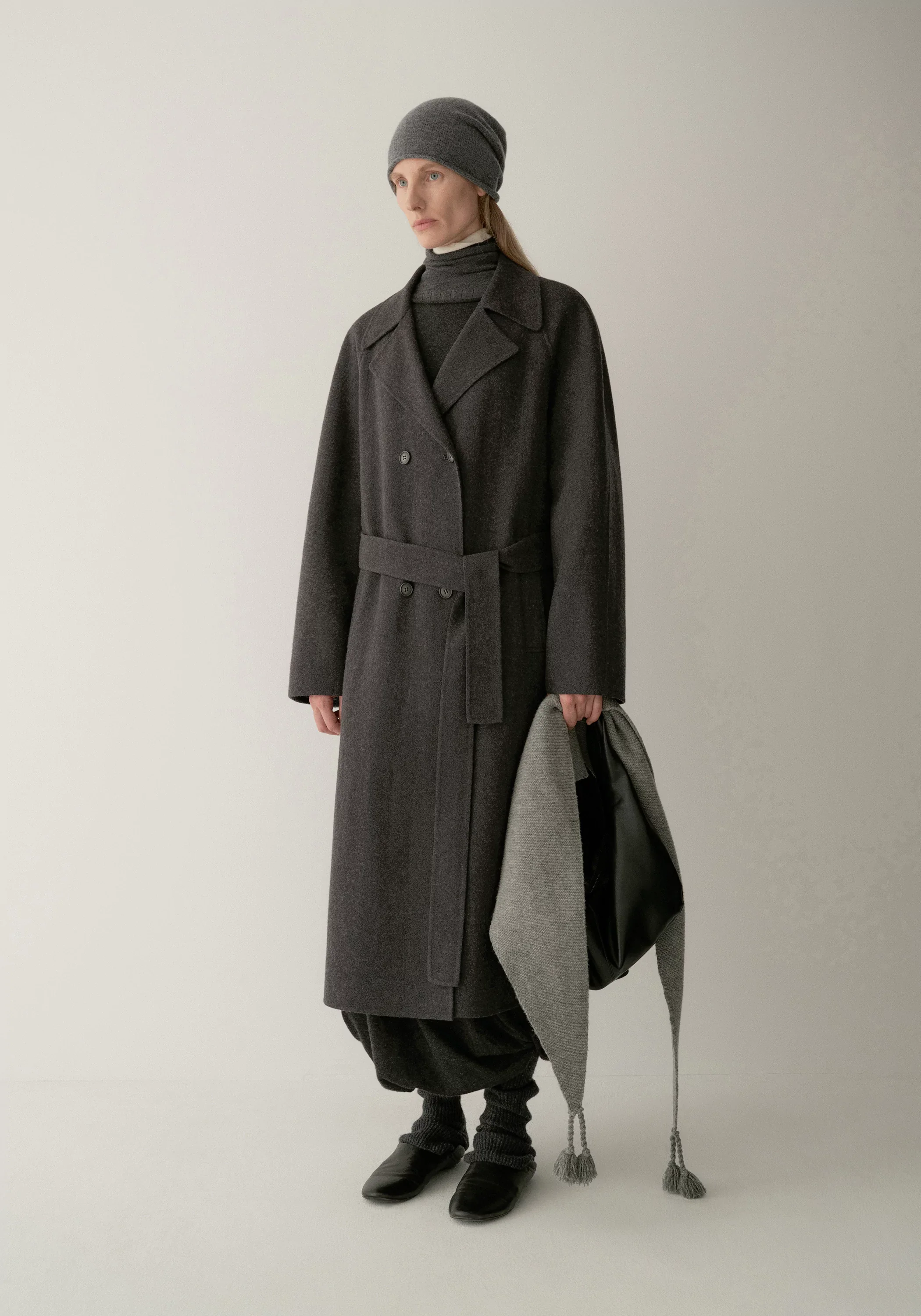 Double-faced Wool Long Coat - Image 4