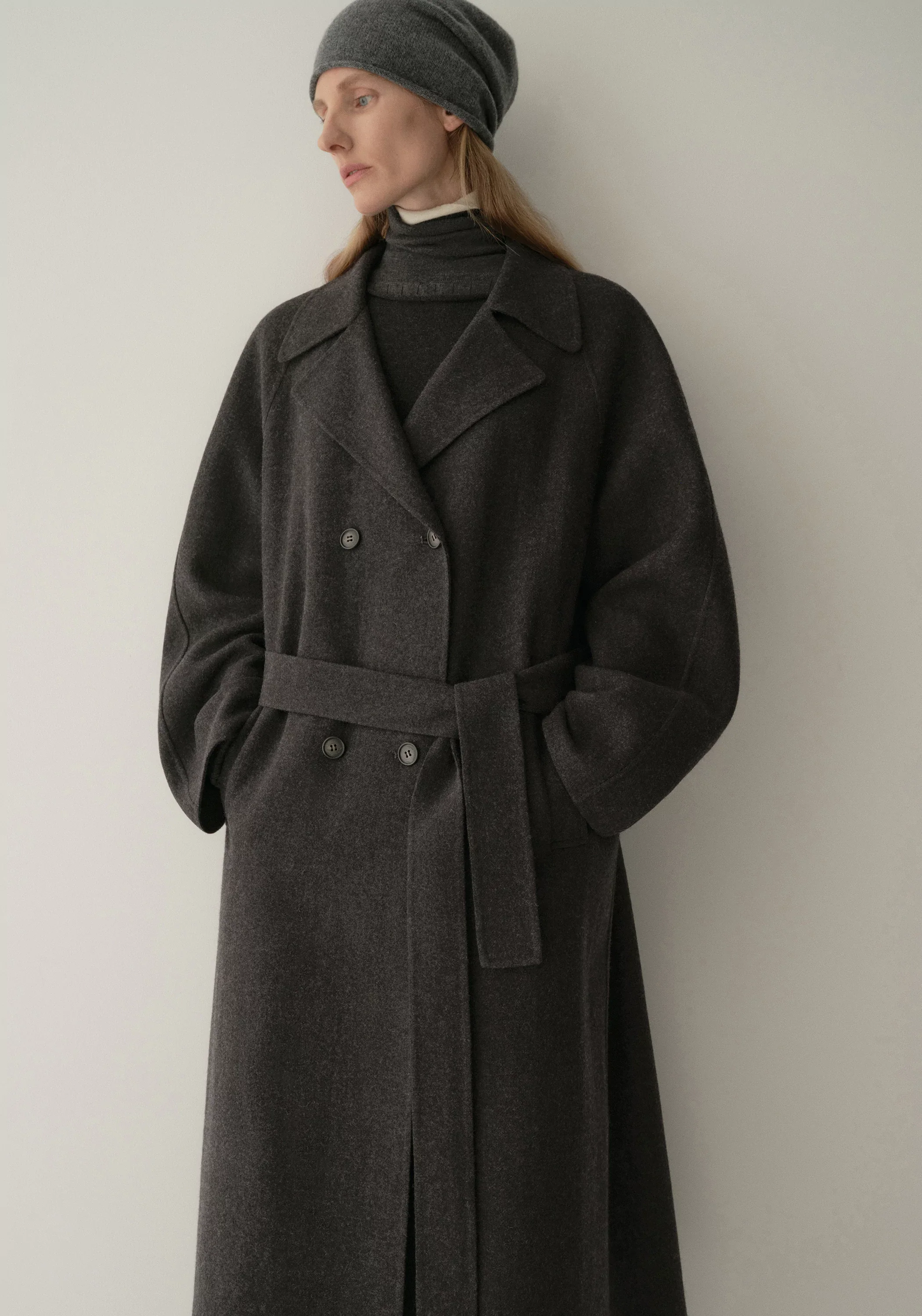 Double-faced Wool Long Coat - Image 7