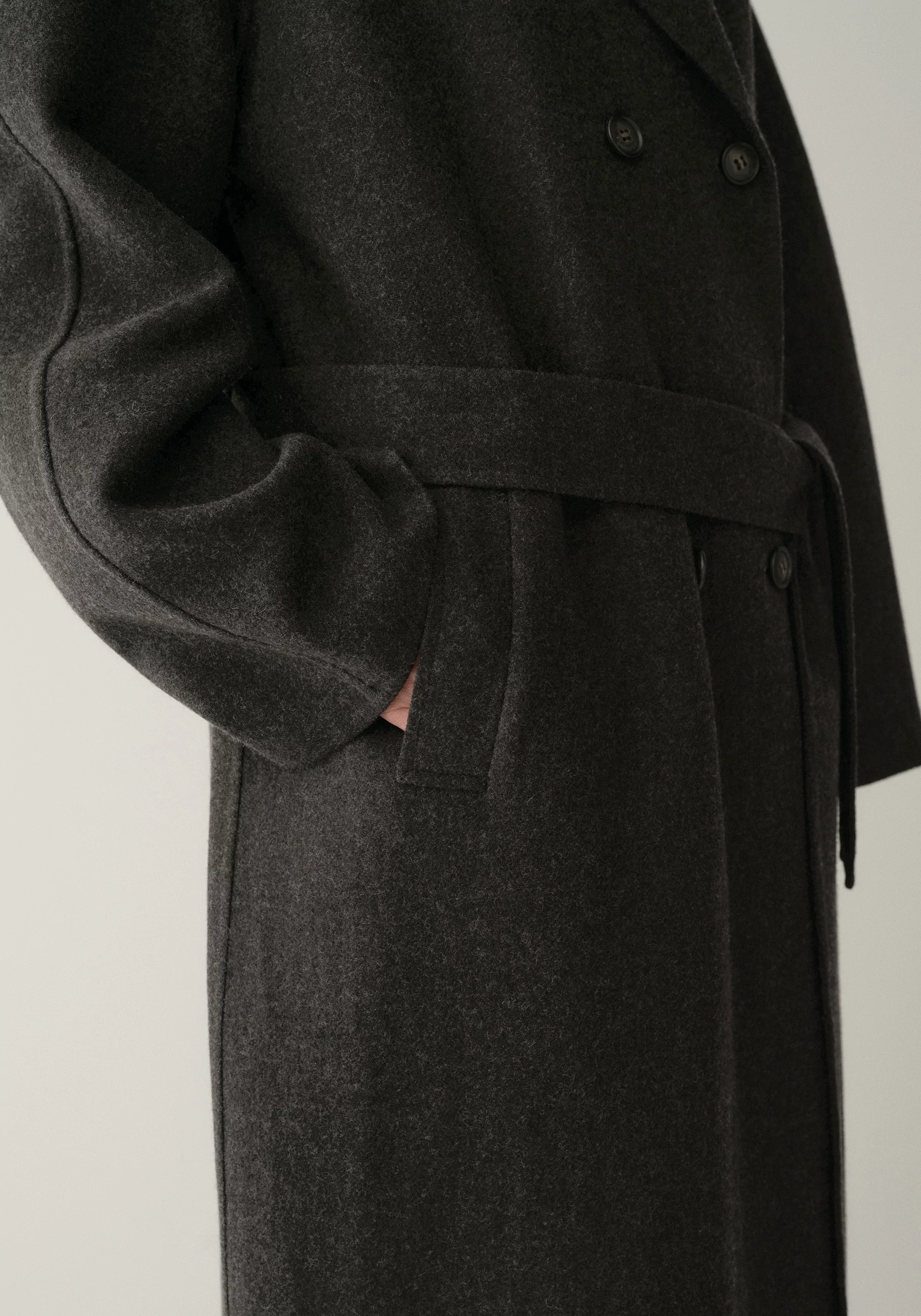 Double-faced Wool Long Coat - Image 9