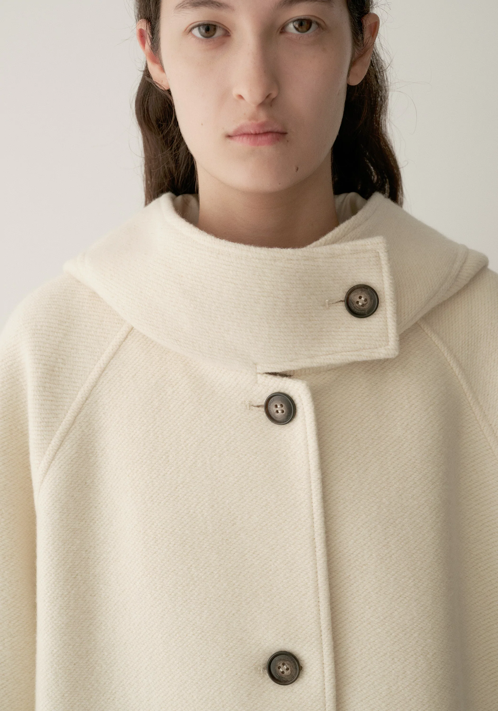 Merino Wool Twill-texture Hooded Coat - Image 15