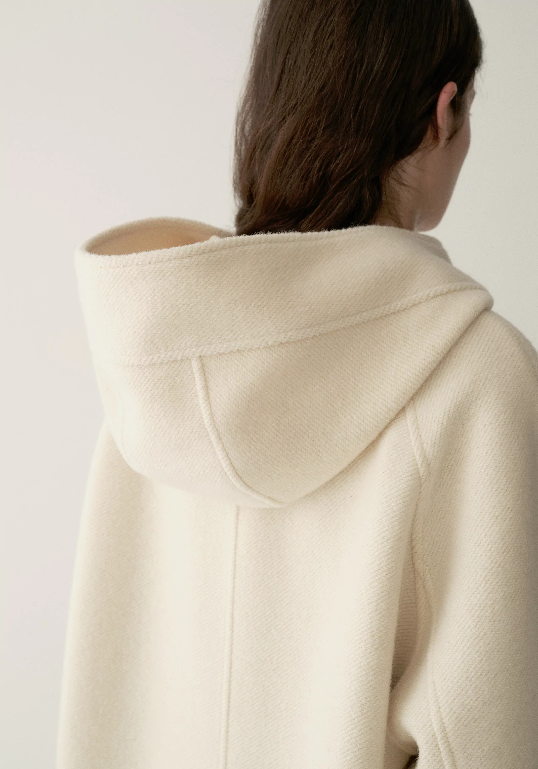 Merino Wool Twill-texture Hooded Coat - Image 16