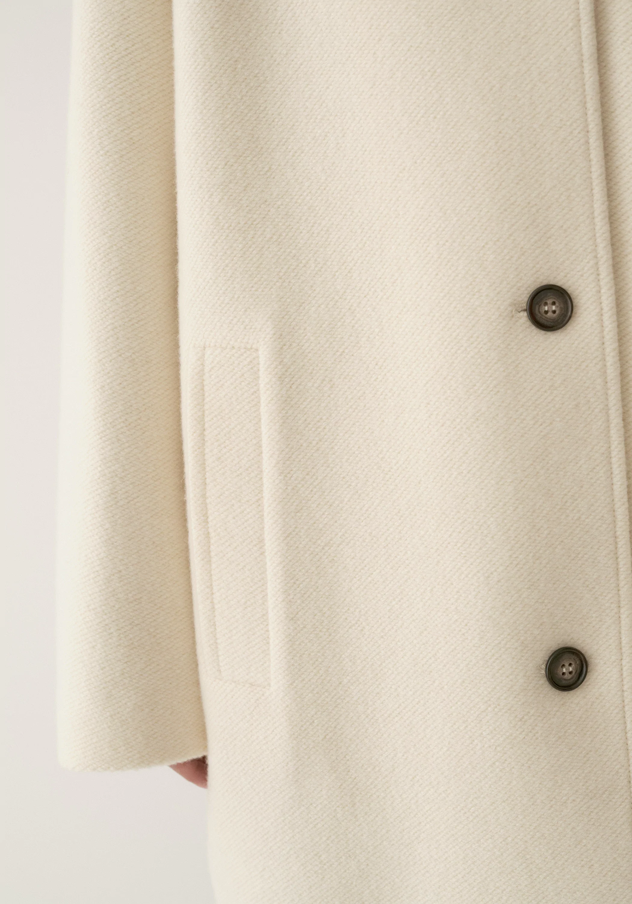Merino Wool Twill-texture Hooded Coat - Image 18