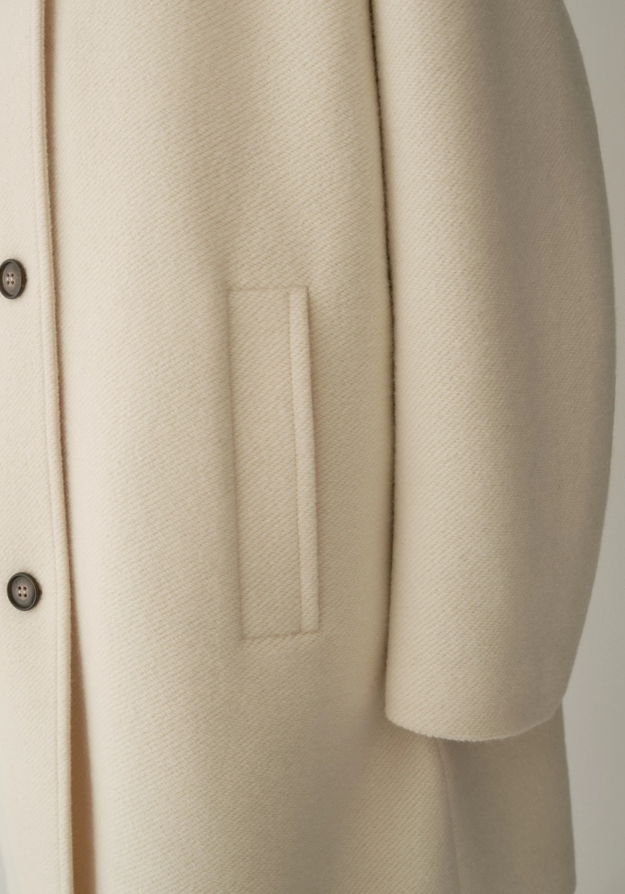 Merino Wool Twill-texture Hooded Coat - Image 19