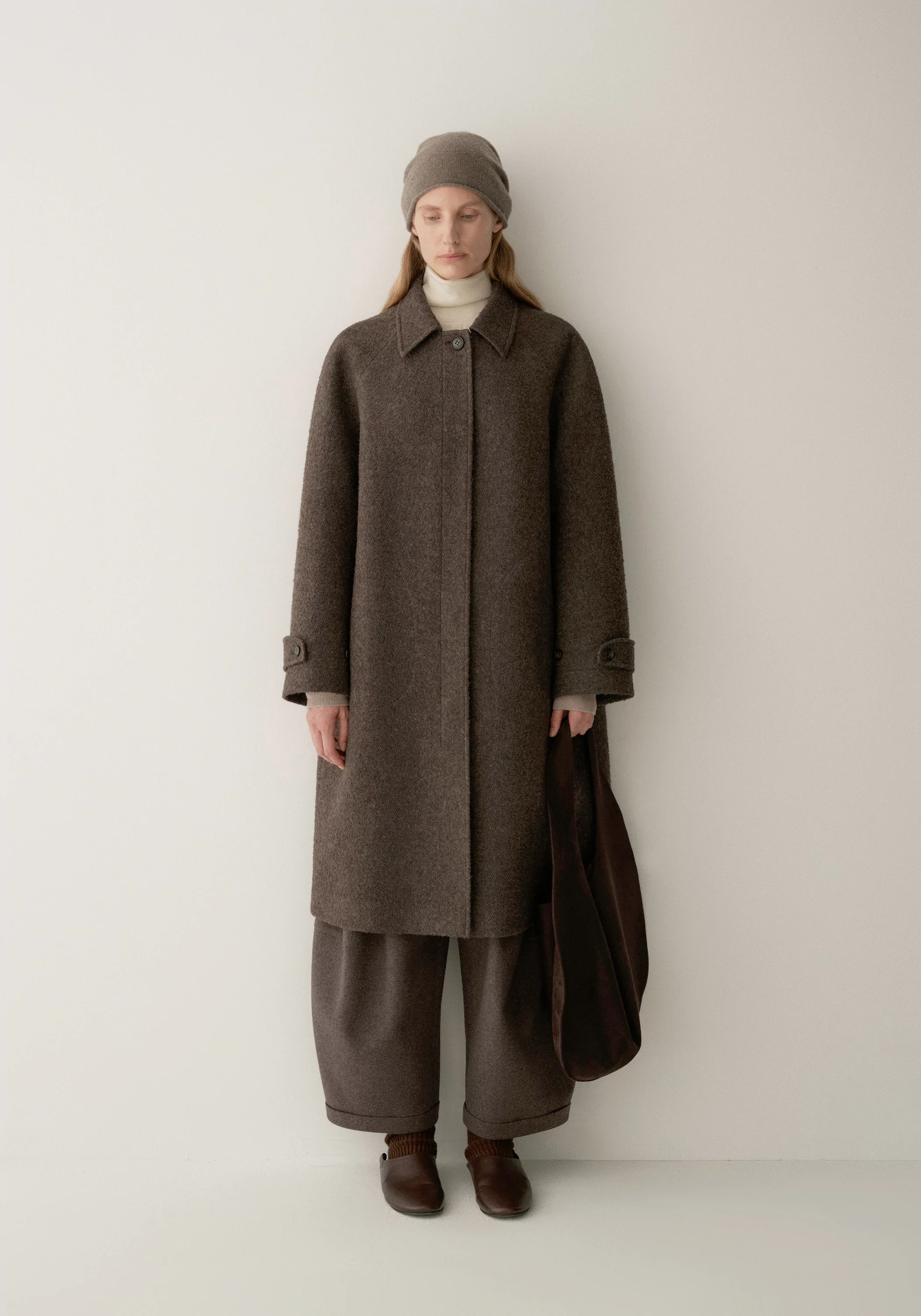 Alpaca Wool Twill Long Coat