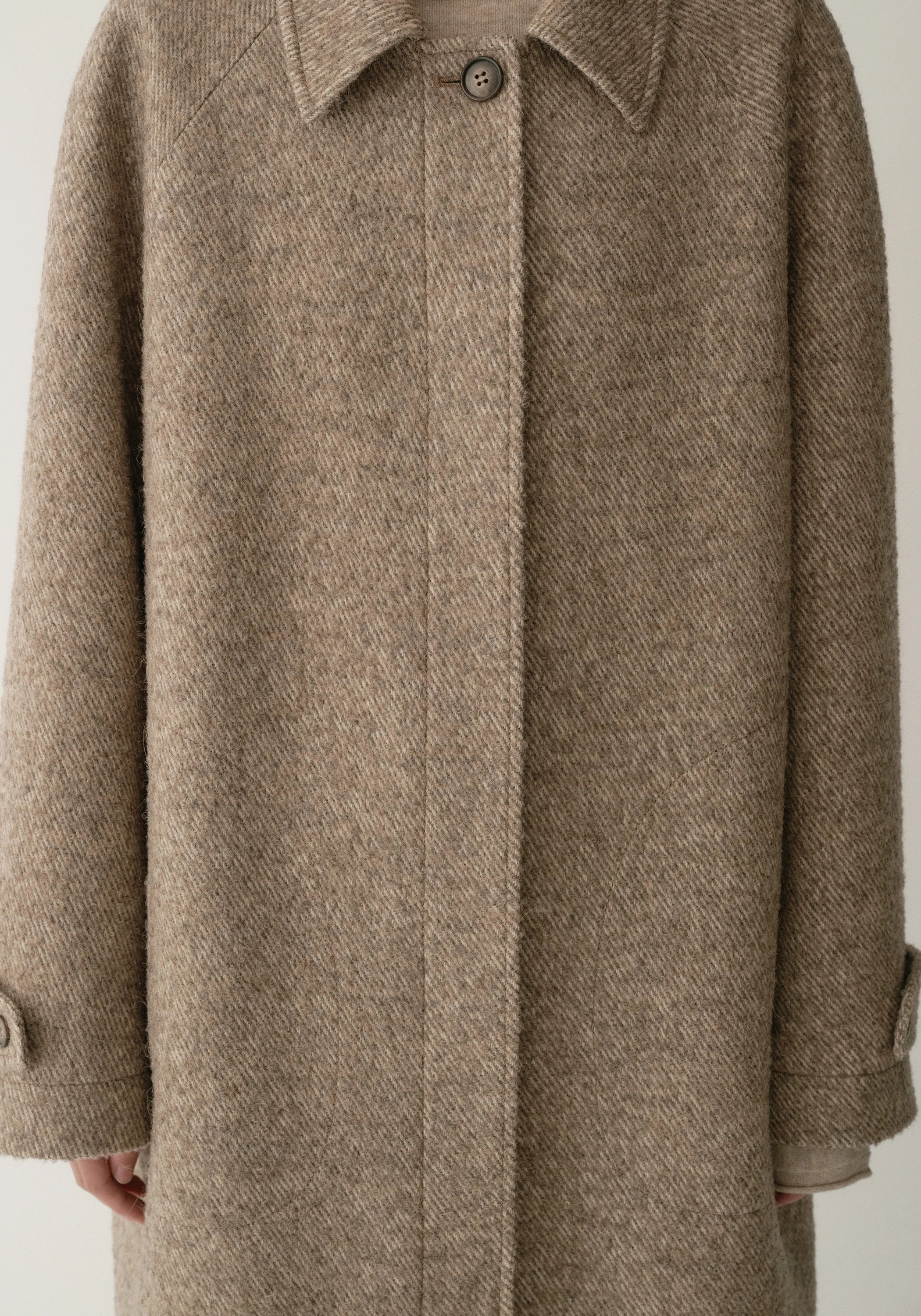 Alpaca Wool Twill Long Coat - Image 13