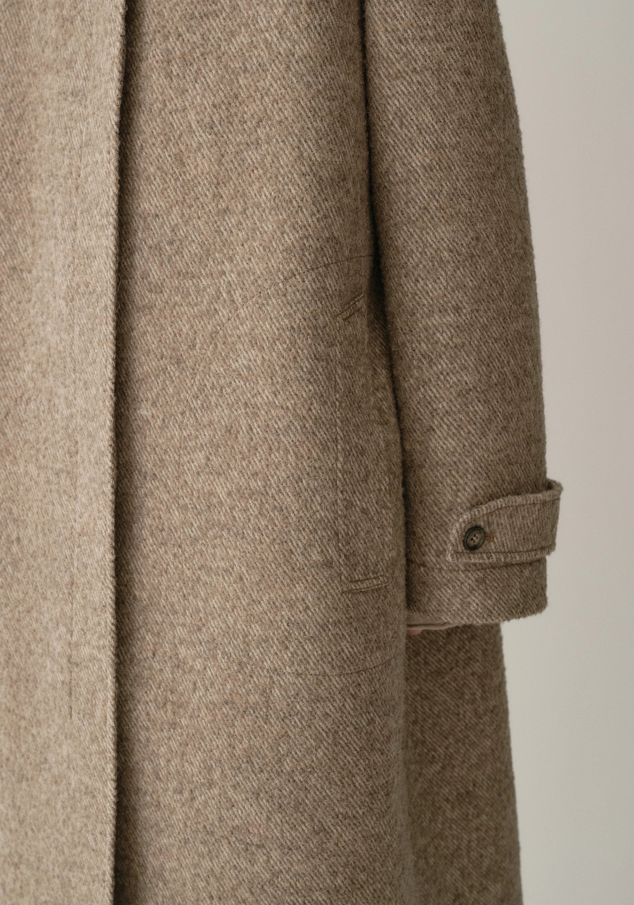 Alpaca Wool Twill Long Coat - Image 14