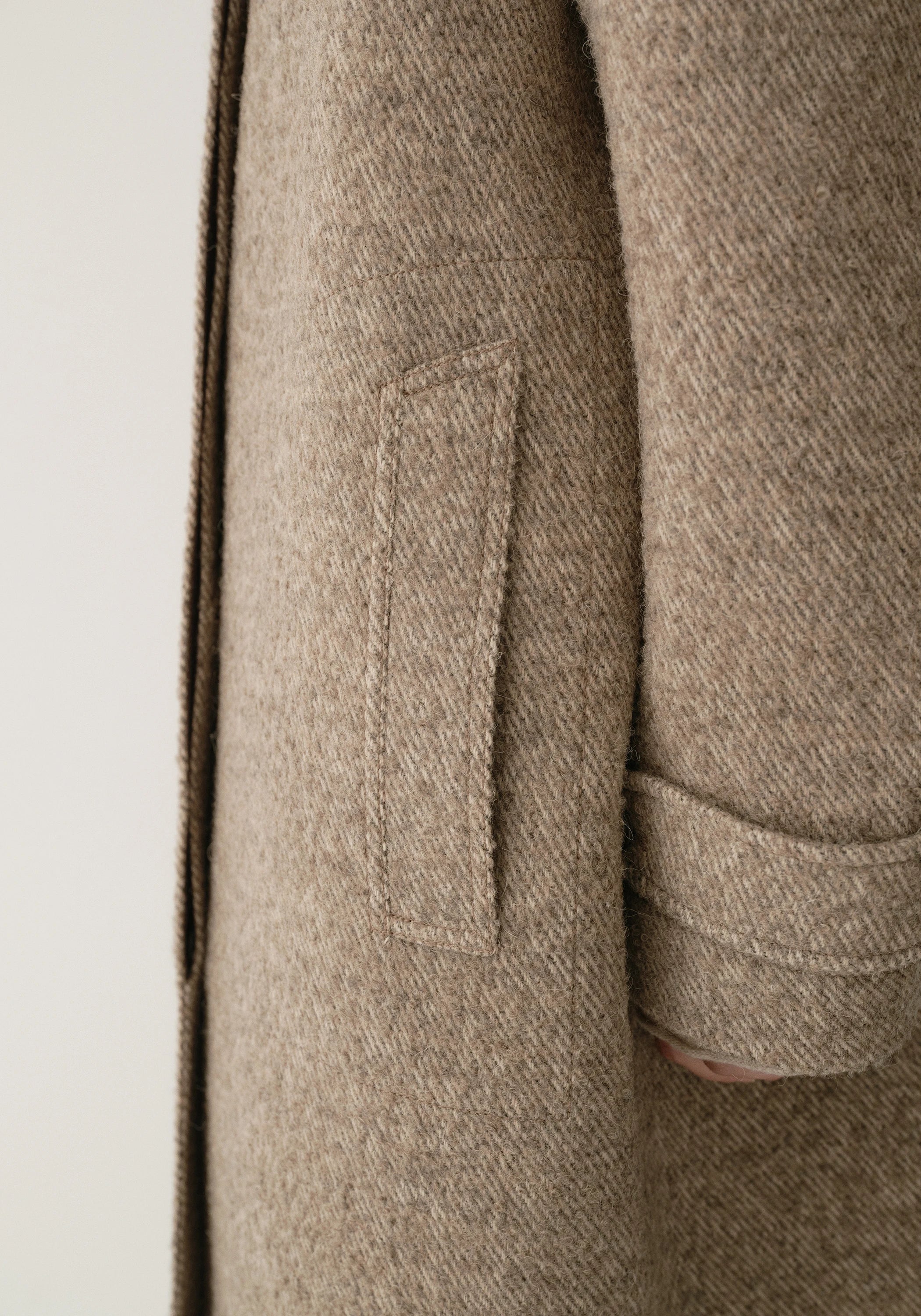 Alpaca Wool Twill Long Coat - Image 15
