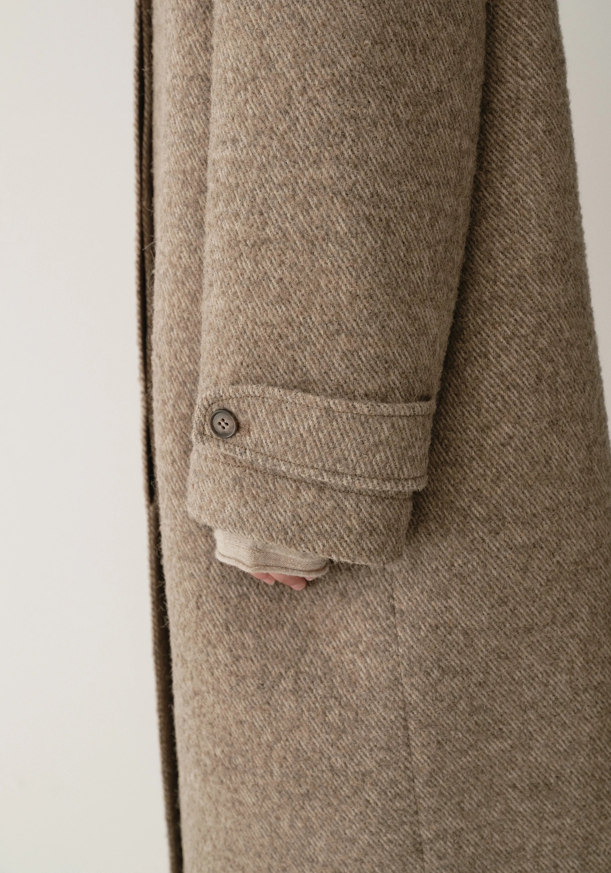 Alpaca Wool Twill Long Coat - Image 16