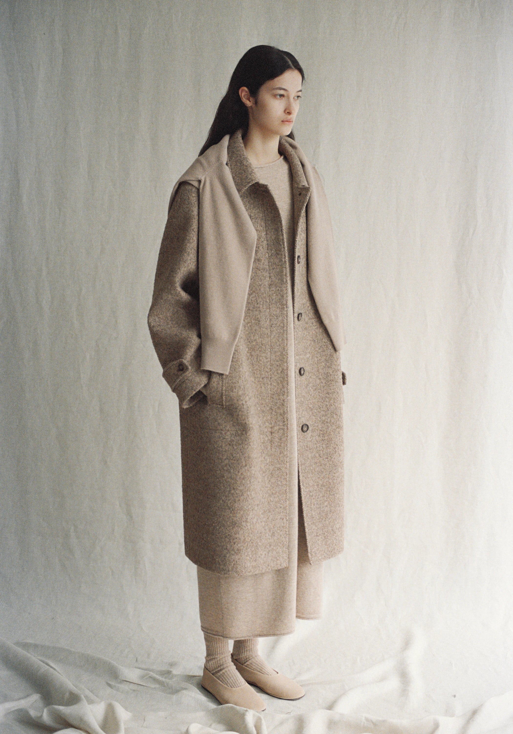 Alpaca Wool Twill Long Coat - Image 17