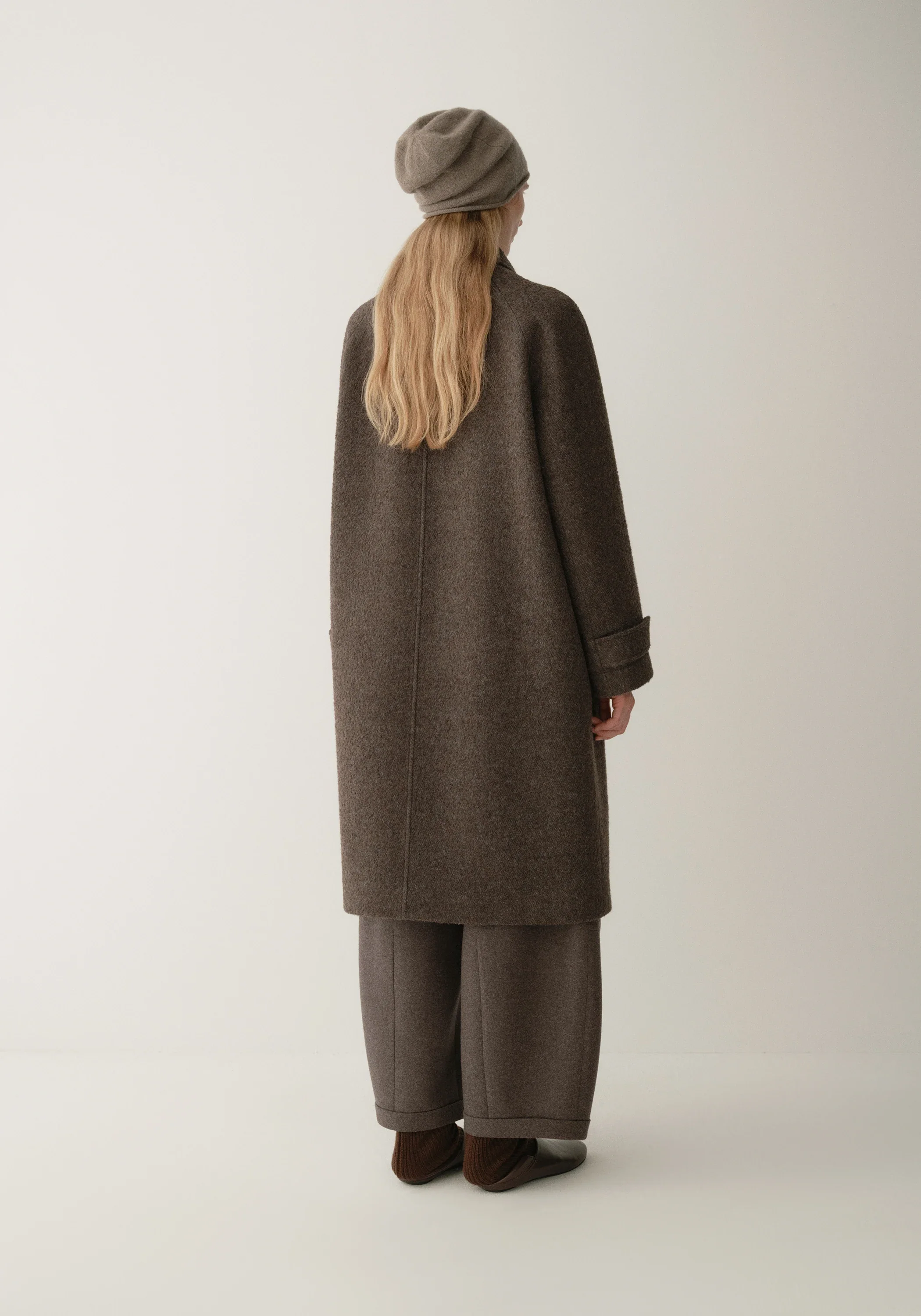 Alpaca Wool Twill Long Coat - Image 19