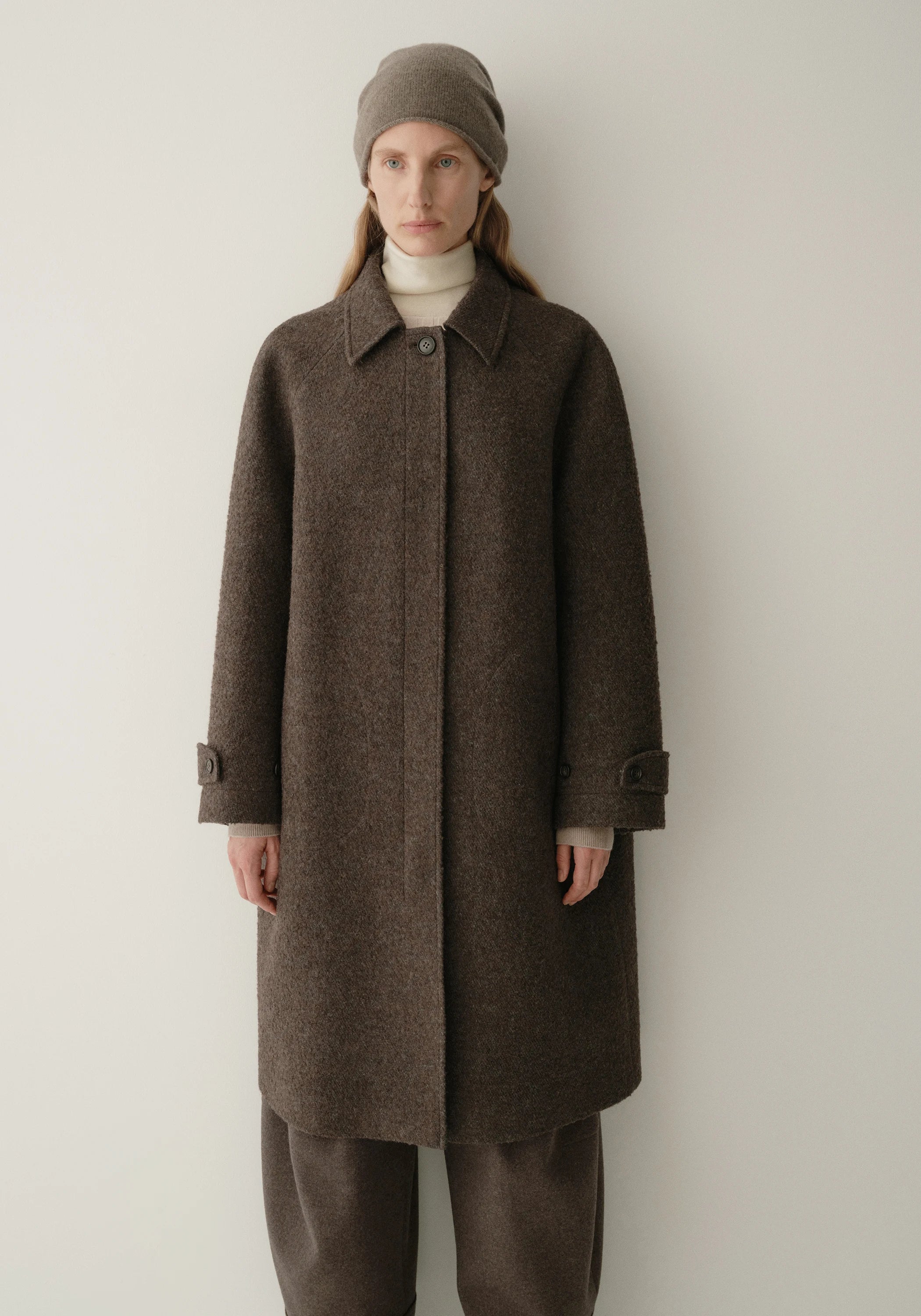 Alpaca Wool Twill Long Coat - Image 20