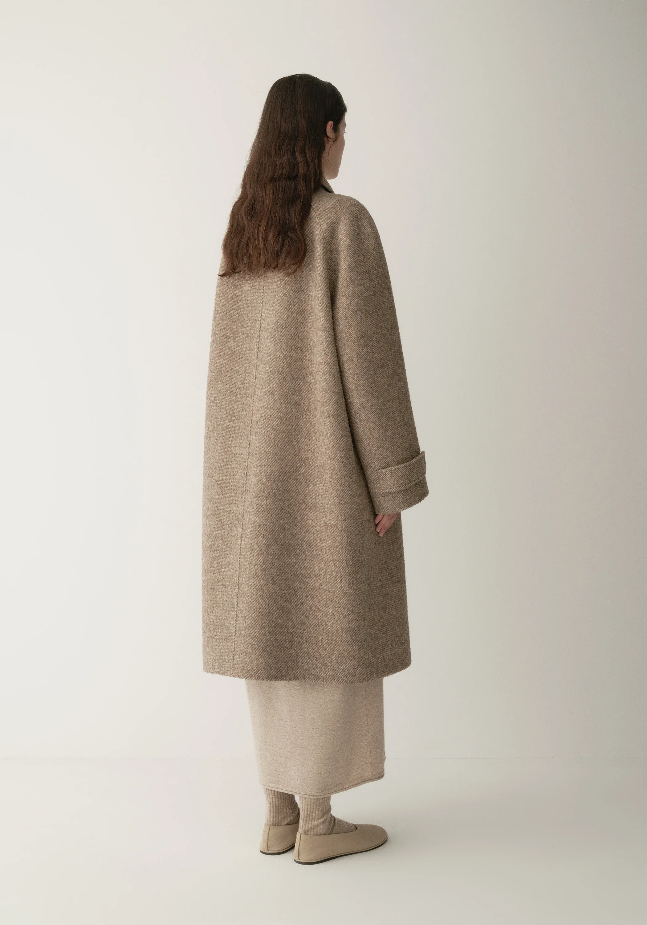 Alpaca Wool Twill Long Coat - Image 7